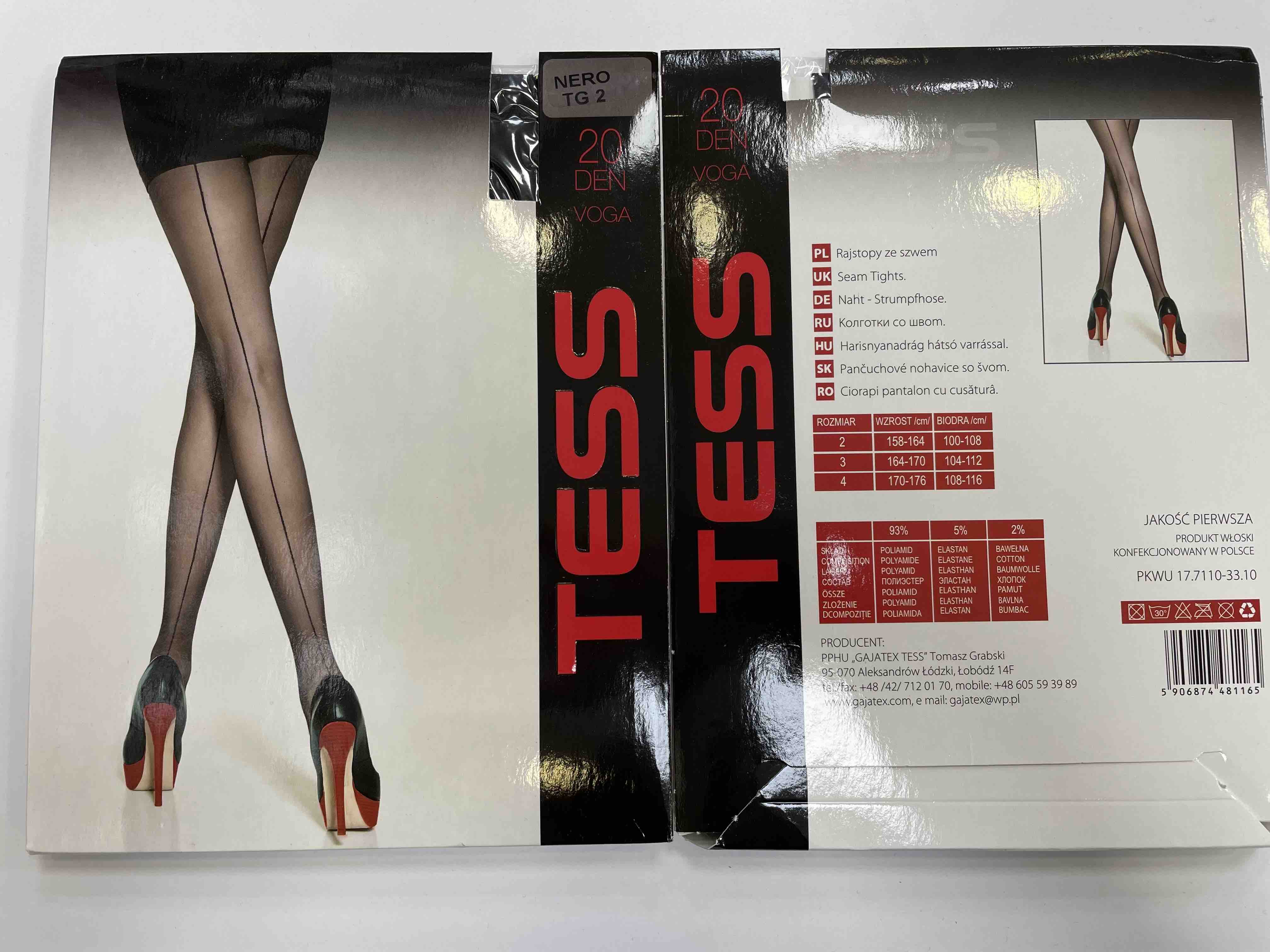 Rajstopy 20 Den VOGA damskie,size 3,4 ,paczka 12szt ,1kolor