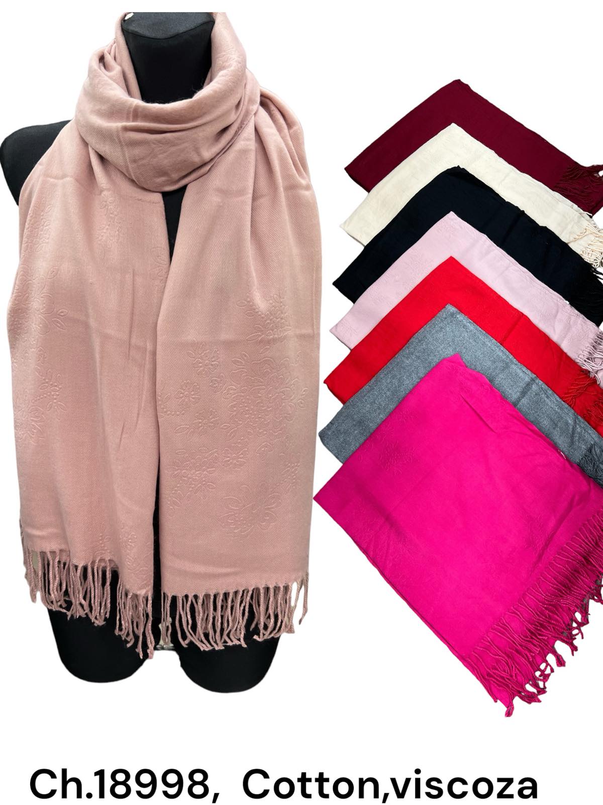 Szaliki damskie, paczka 12szt,mix kolor