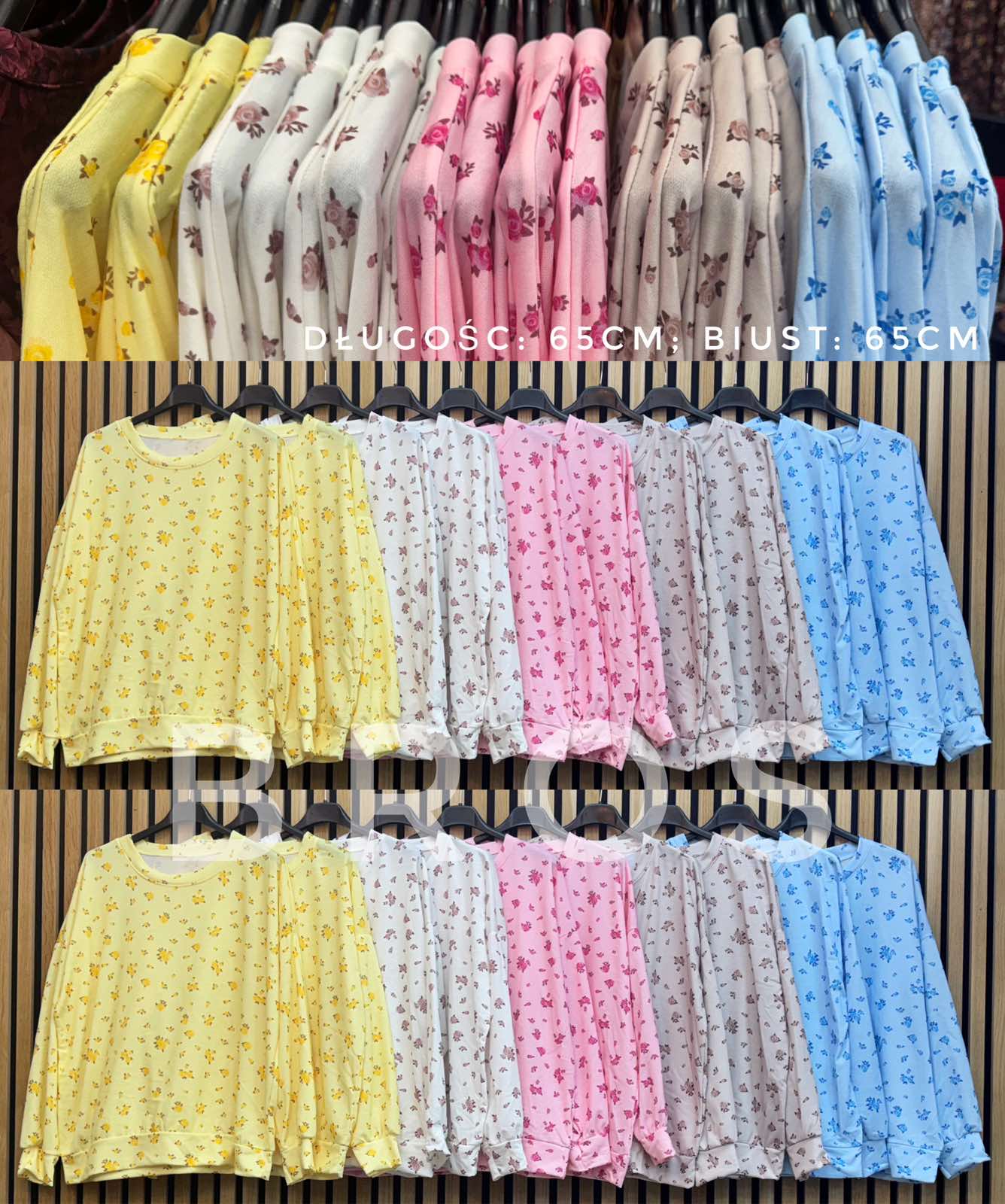 Bluzy damskie, Size uni, paczka 6szt ,mix kolor