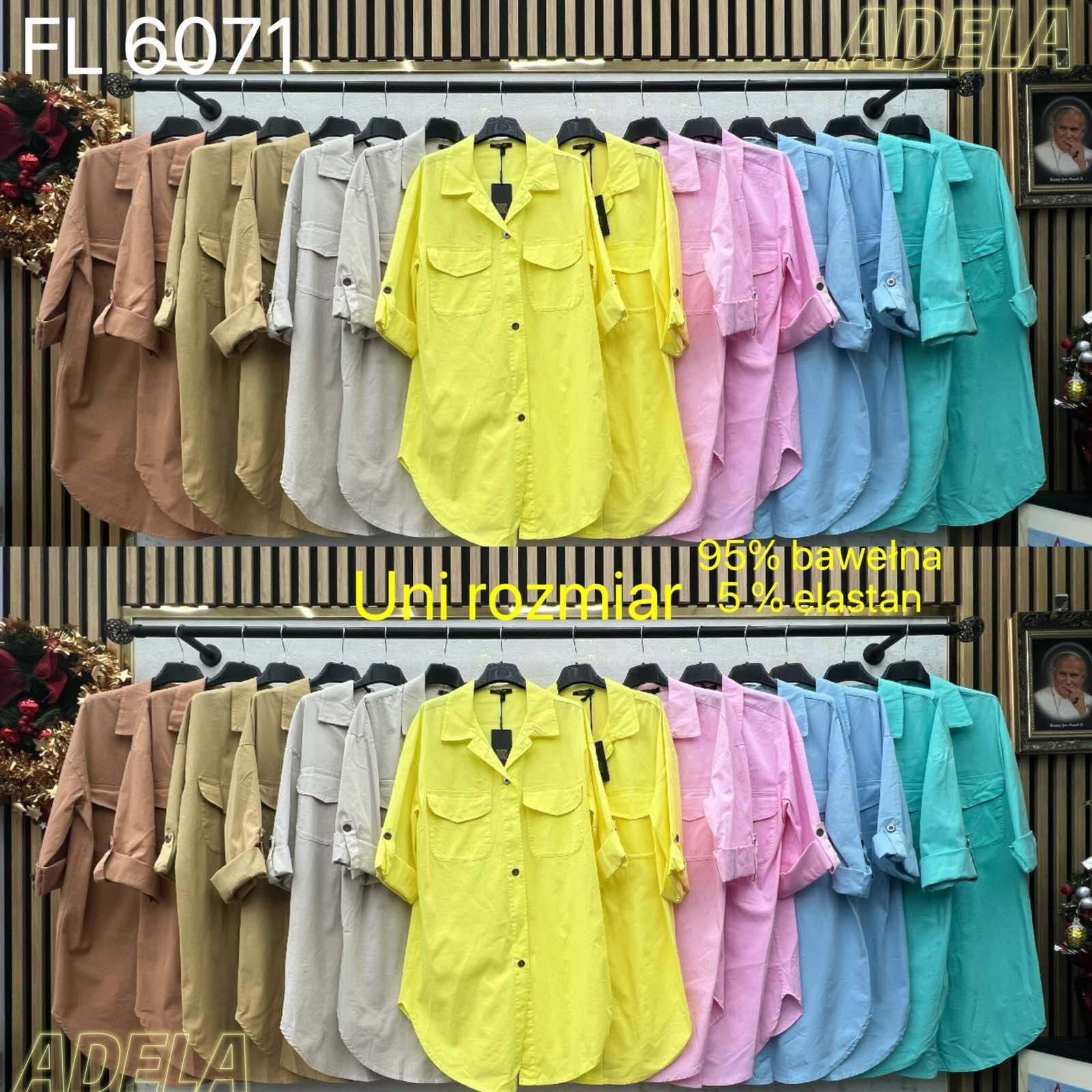 Tuniki damskie, Size uni, paczka 6szt ,mix kolor