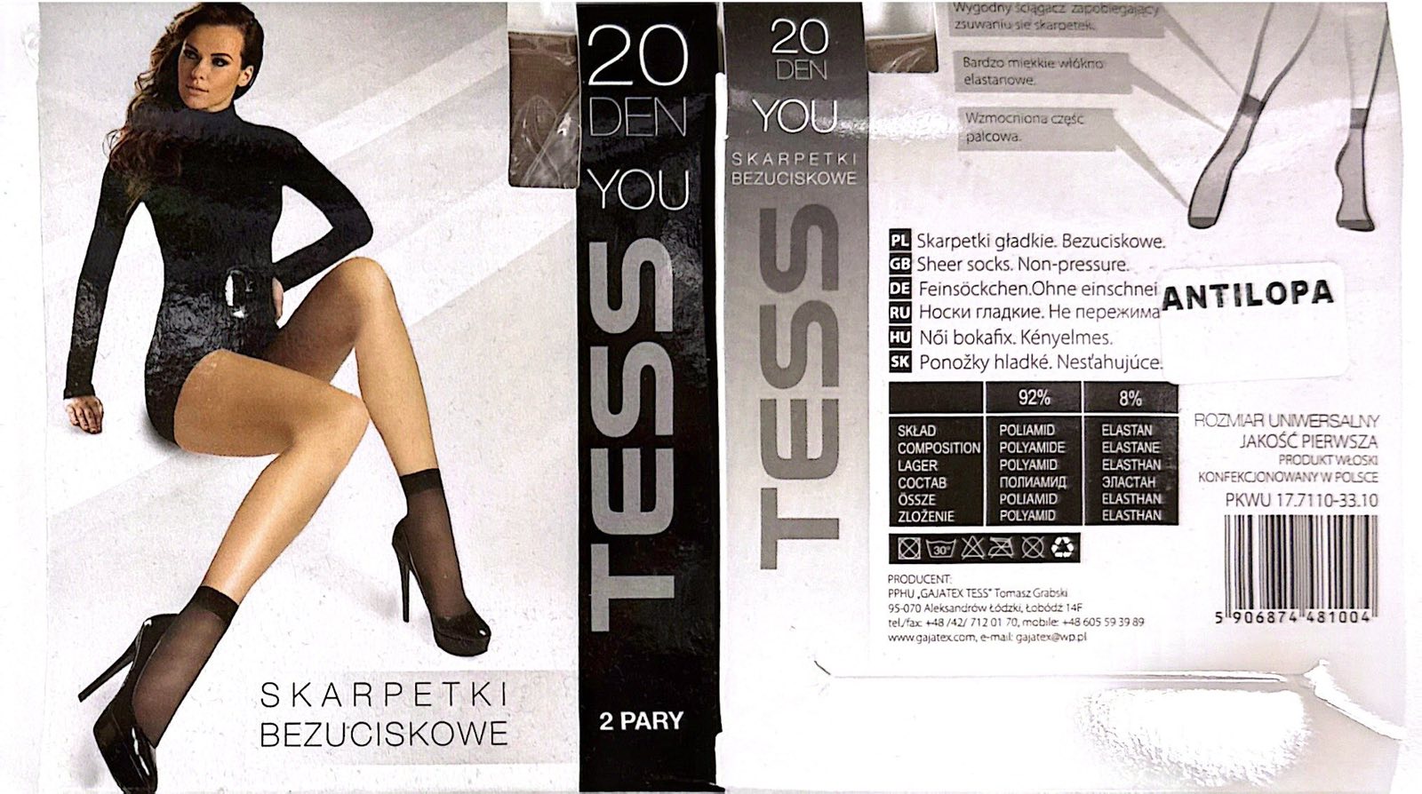 Skarpetki 20 Den ANTILOPA damskie,paczka 12