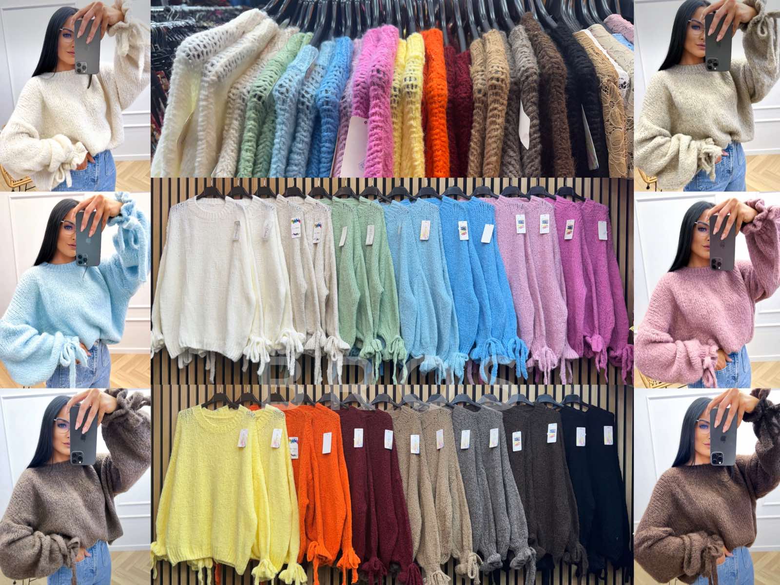 Swetry Damskie wloskie, Size uni, paczka 6szt ,mix kolor