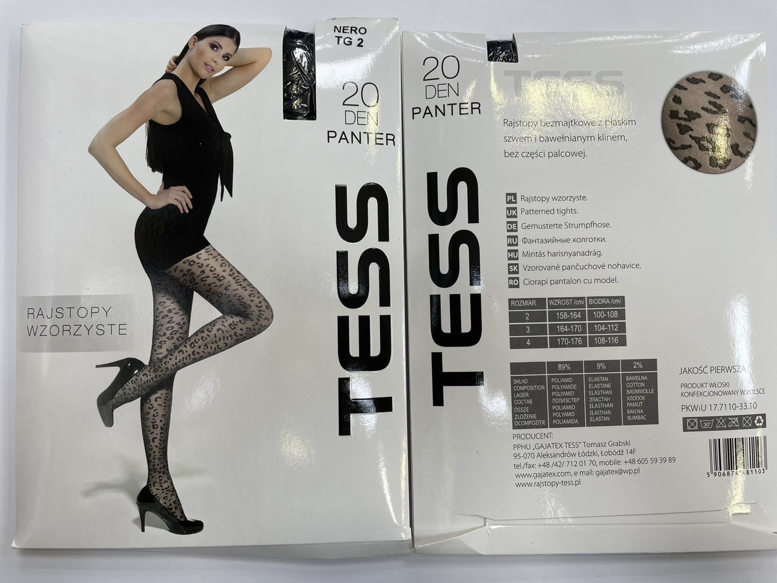 Rajstopy 20 Den PANTER Damskie , Size 2,3,4,paczka 12szt ,1kolor