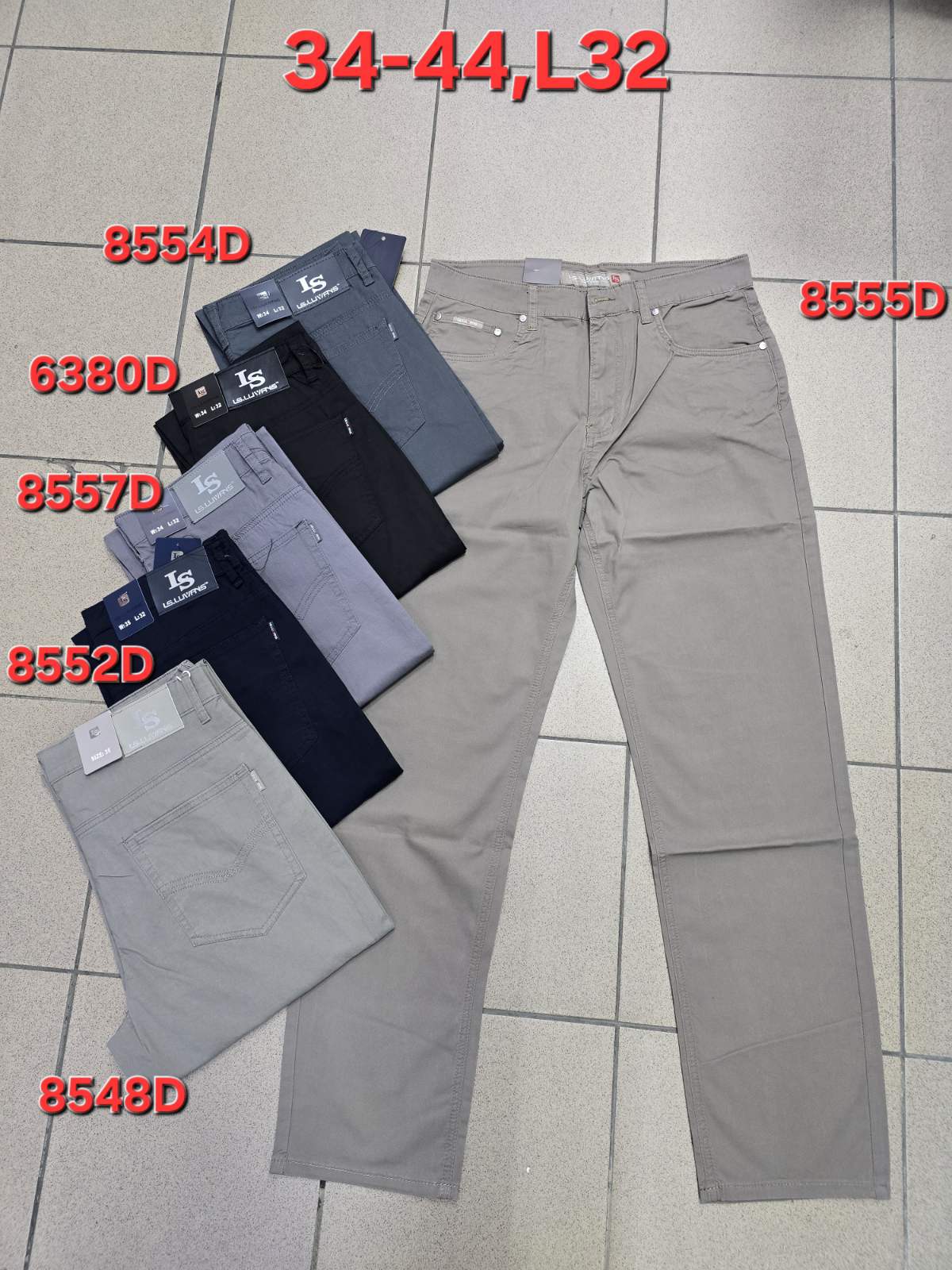 Spodnie MĘSKA , Size 33-44,paczka 10szt ,1kolor