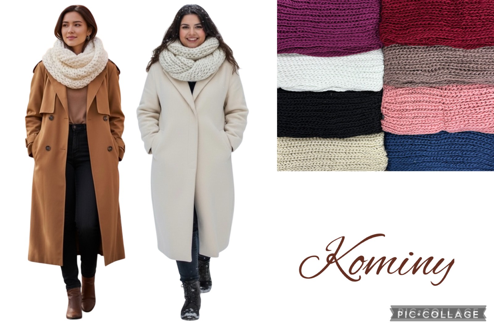 Szaliki damskie, paczka 12szt,mix kolor