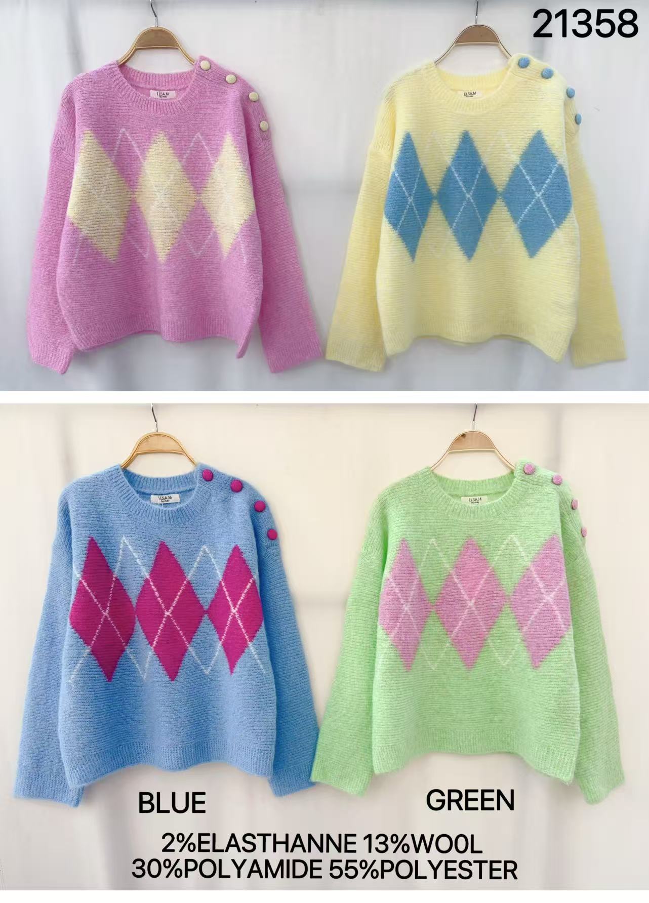 Swetry damskie , Size uni,paczka 6szt,mix kolor