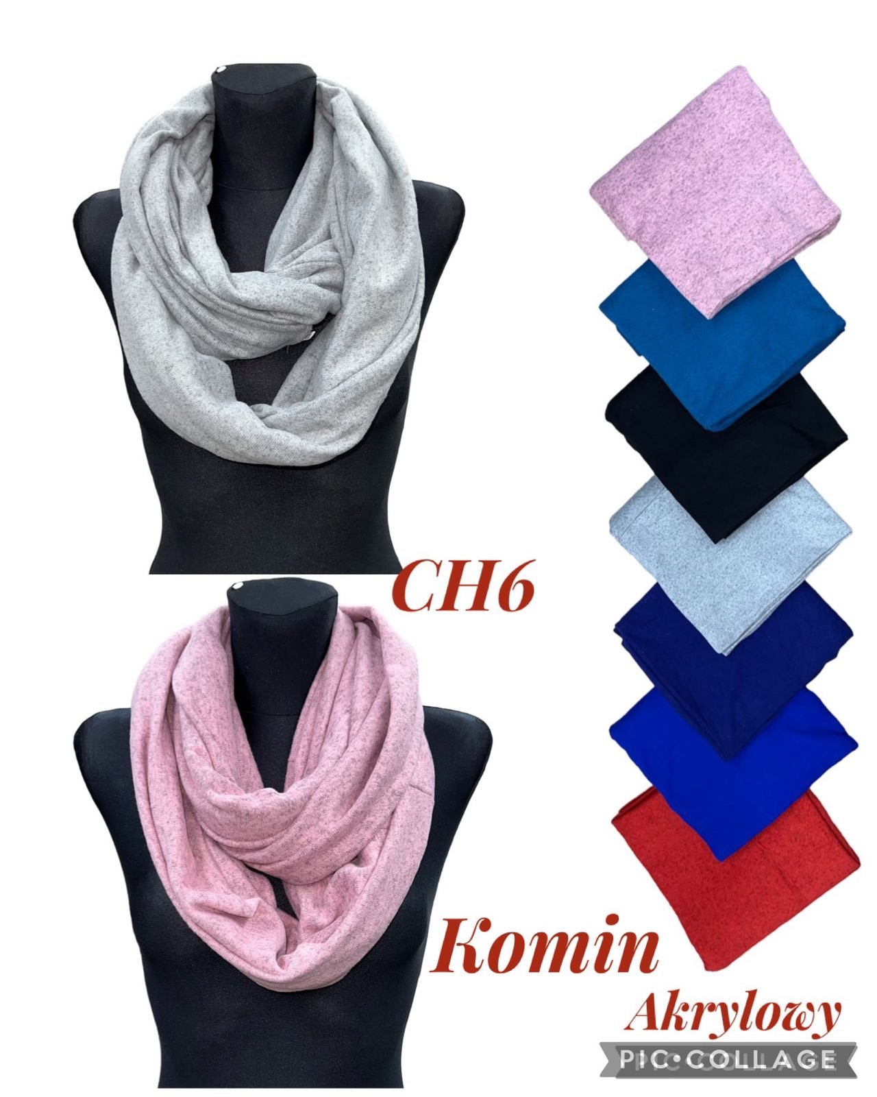 Szaliki damskie, paczka 12szt,mix kolor