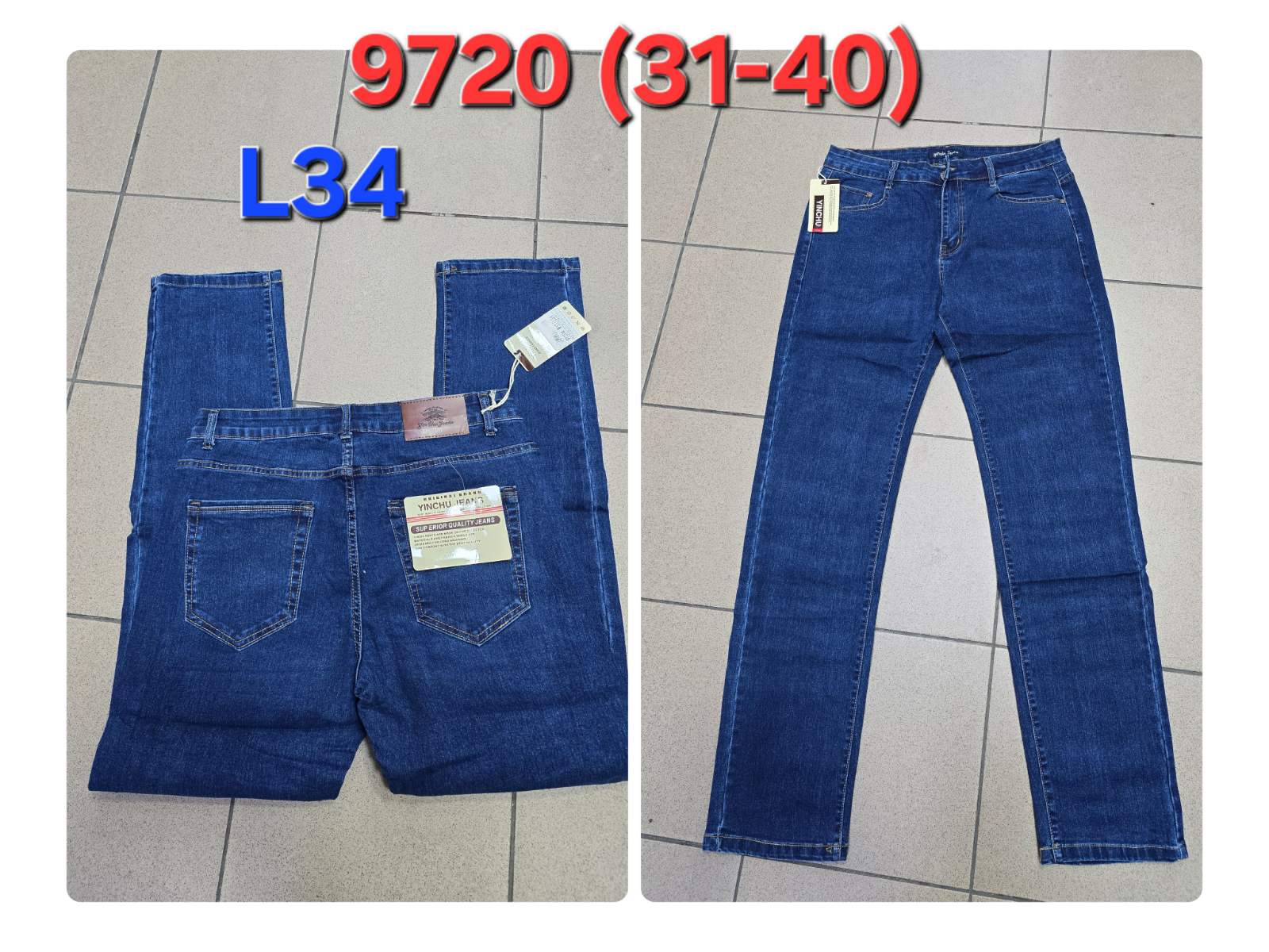 Spodnie JEANSOWE MĘSKA , Size 31-40,paczka 10szt ,1kolor