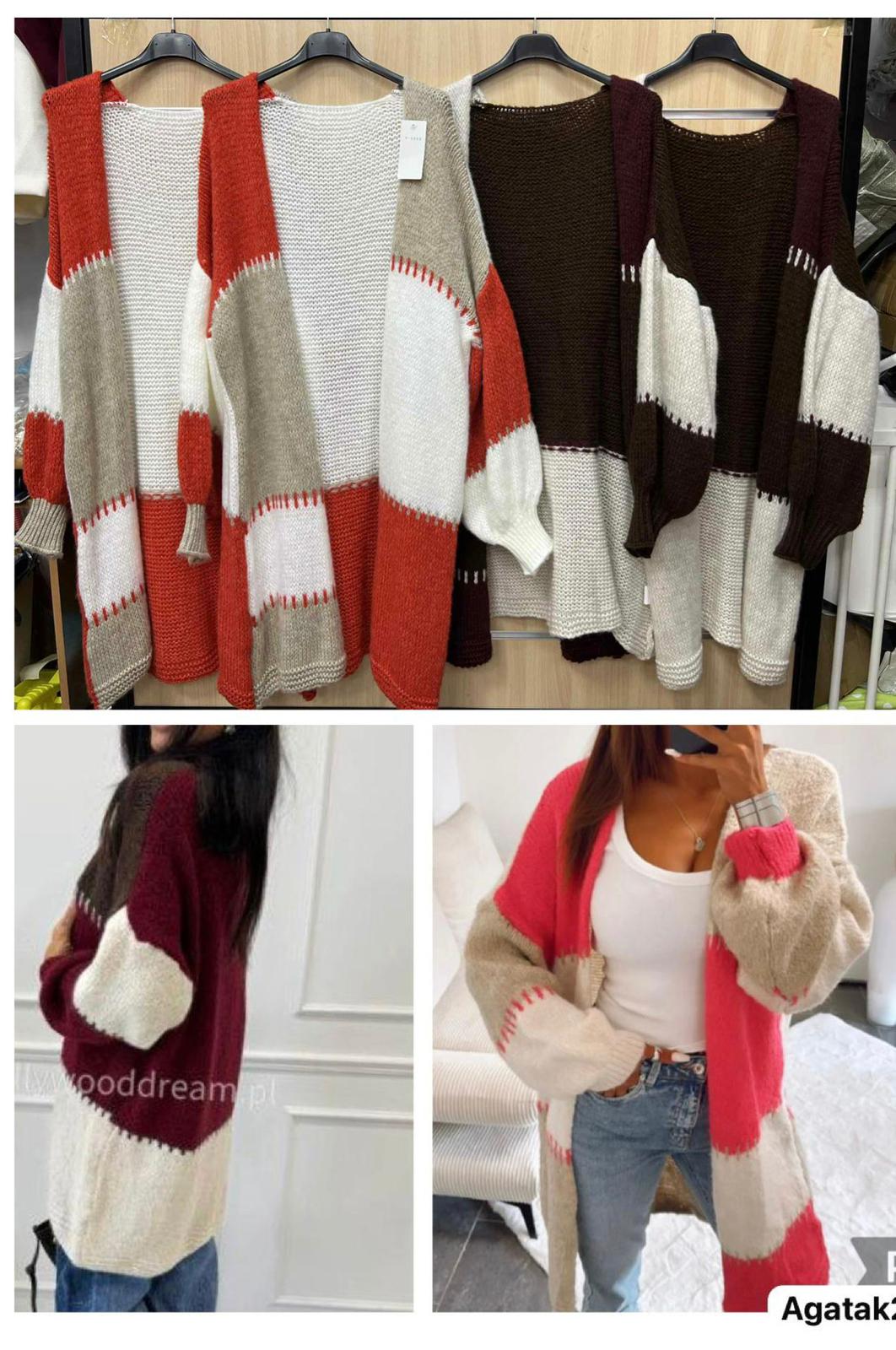 Swetry Damskie  WŁOSKA  , Size uni, paczka 6szt ,mix kolor