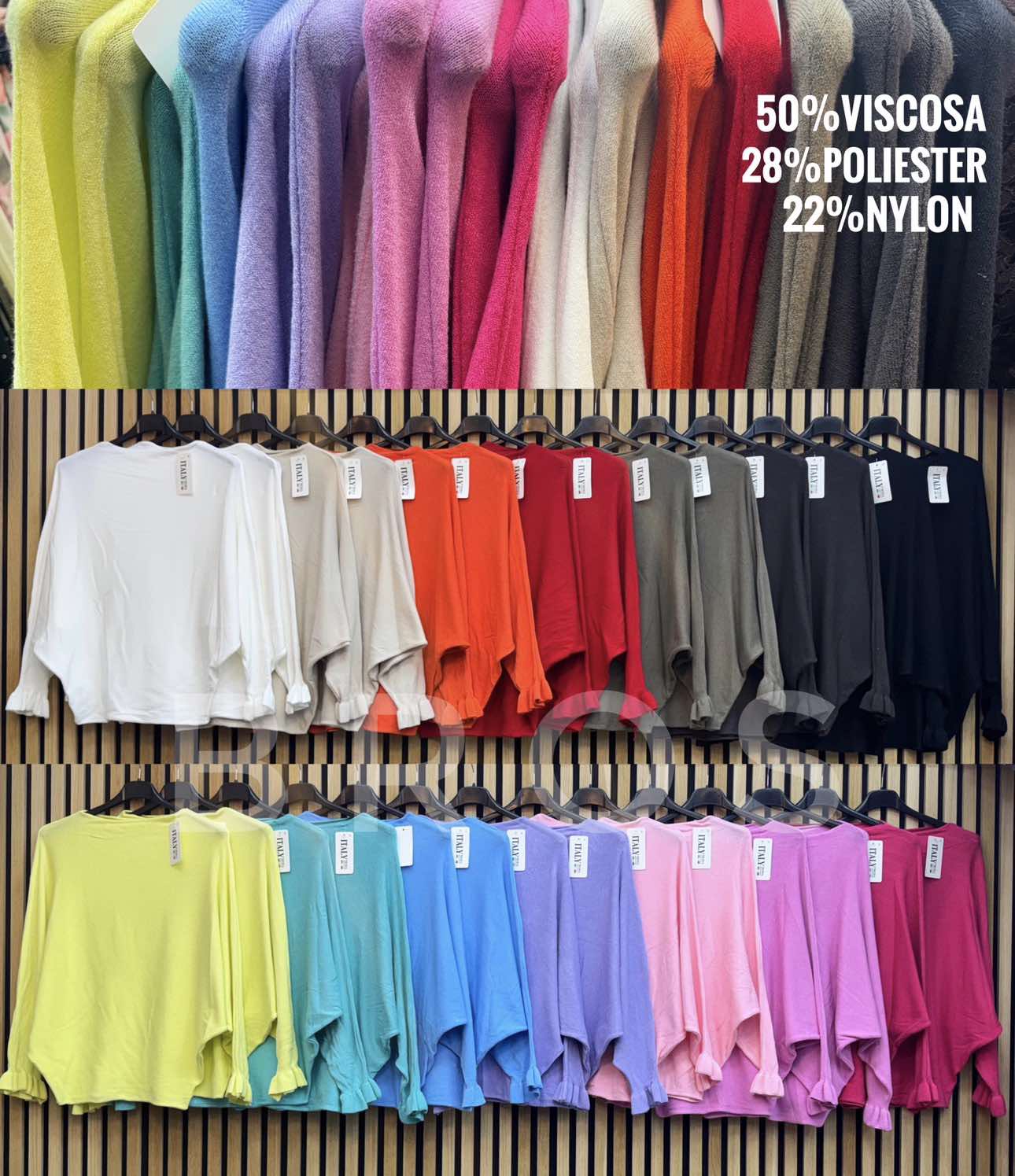 Swetry Damskie wloskie, Size uni, paczka 6szt ,mix kolor