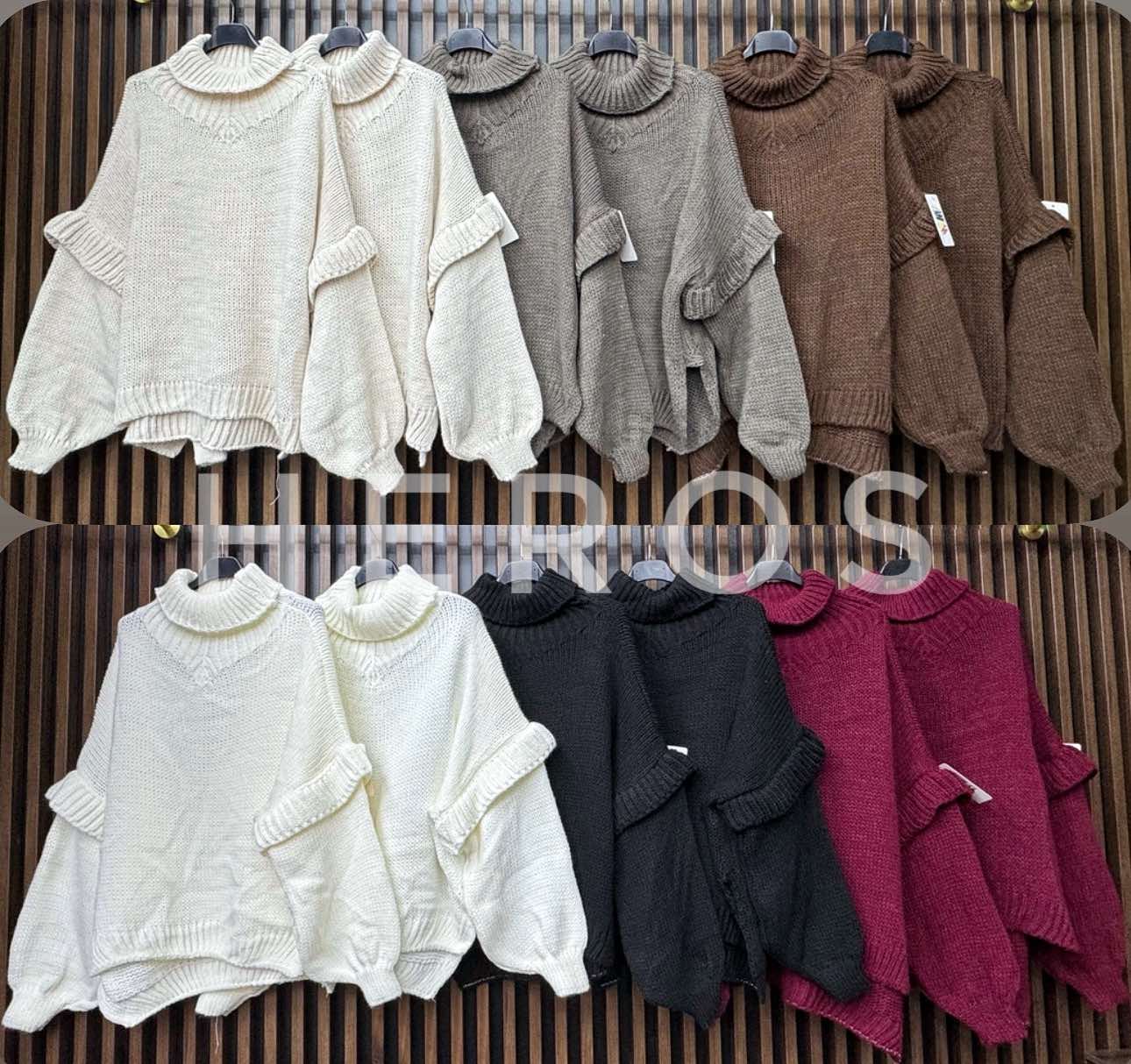 Swetry Damskie  WŁOSKA  , Size uni, paczka 6szt ,mix kolor