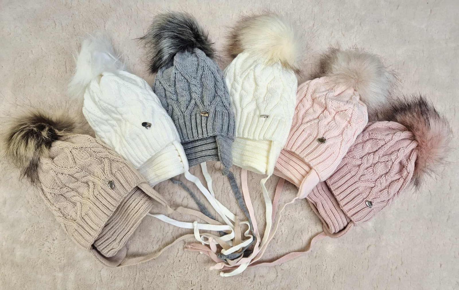 Komplety  Czapki  Damski , paczka 12szt,mix kolor