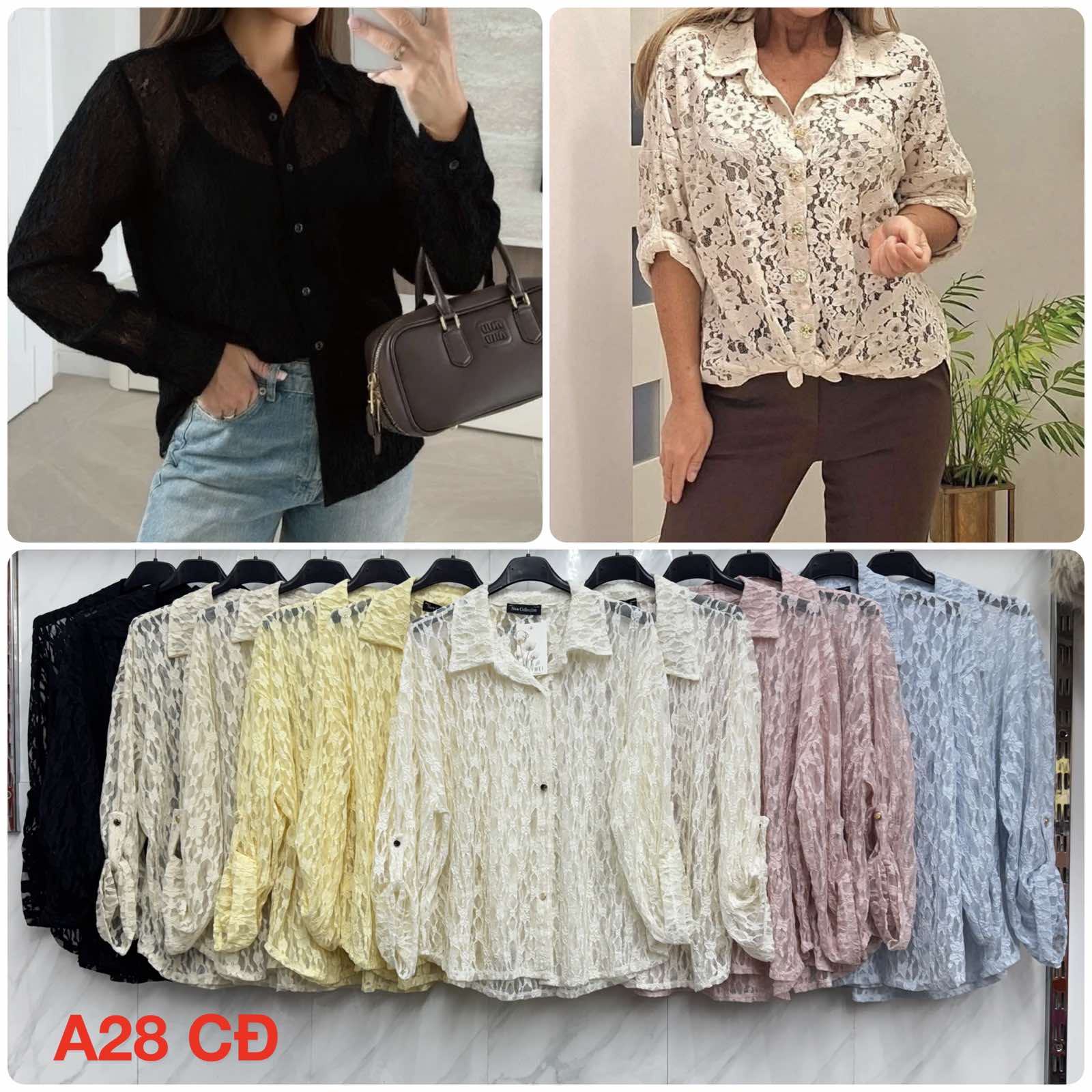 Koszule Damskie  WŁOSKA  , Size uni, paczka 6szt ,mix kolor