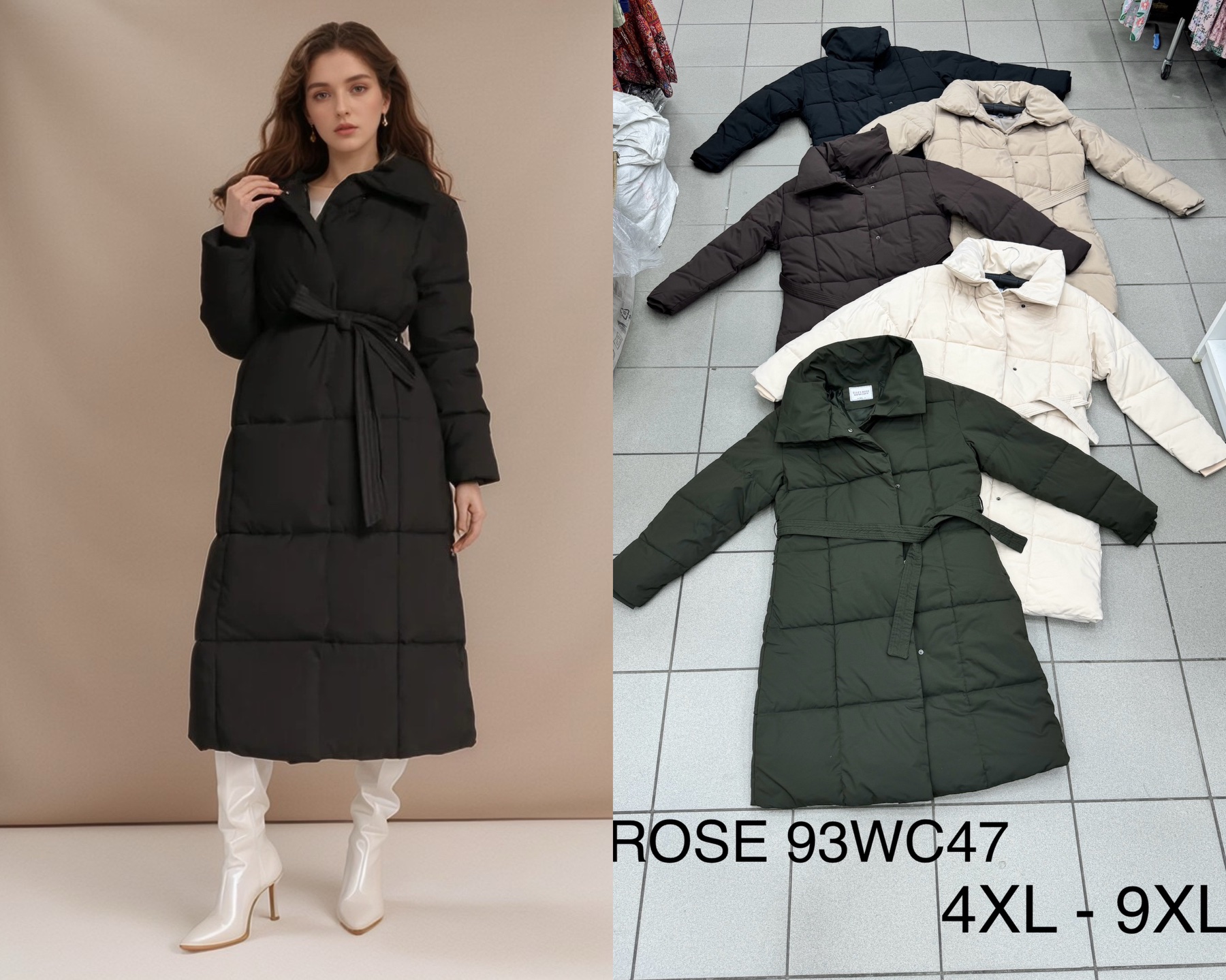 Kurtki Damskie , Size 4xl-9xl, paczka 6szt ,1 kolor