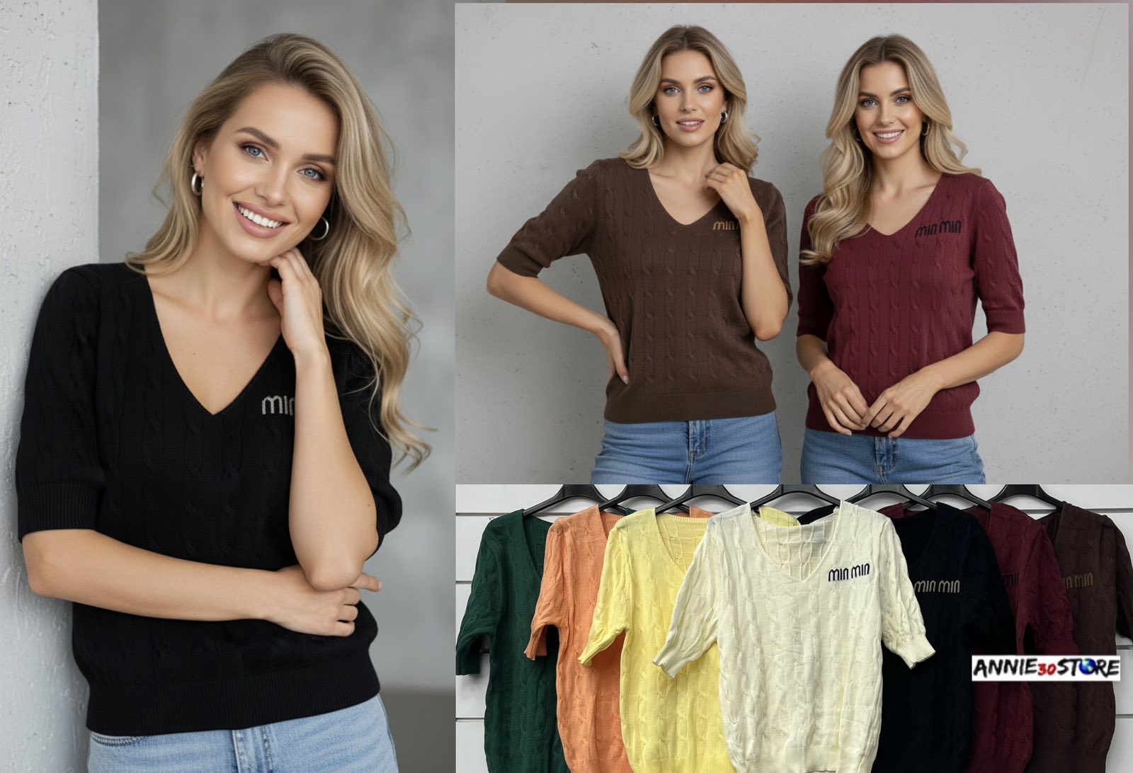 Swetry Damskie wloskie, Size uni, paczka 6szt ,mix kolor