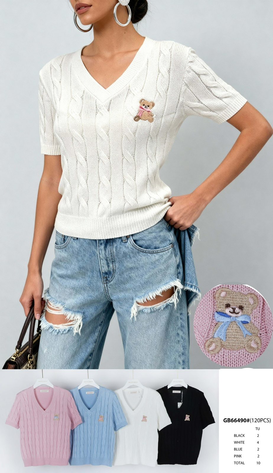 Swetry damskie Tureckie, Size uni, paczka 10szt ,mix kolor