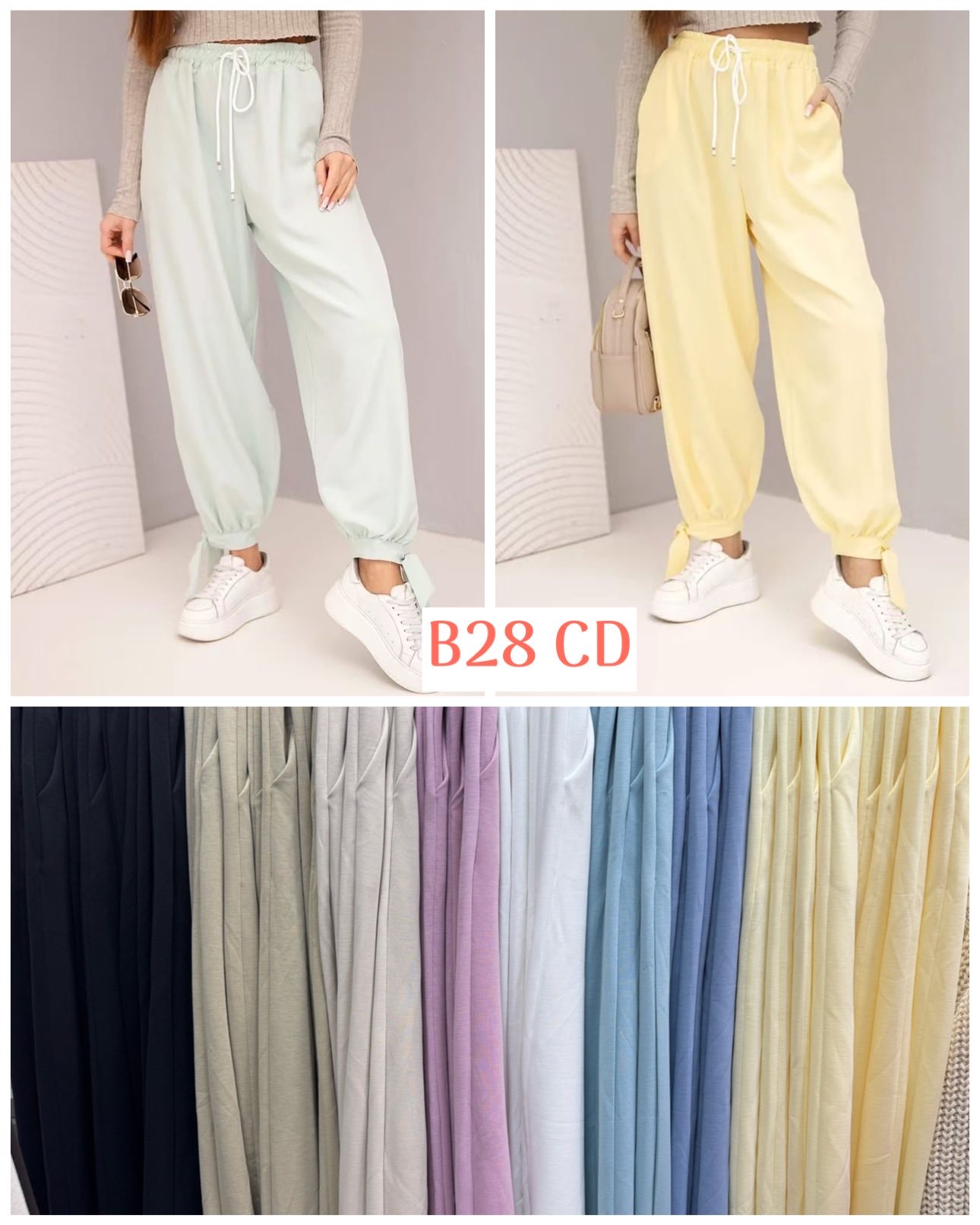 Spodnie Damskie  WŁOSKA  , Size uni, paczka 6szt ,mix kolor