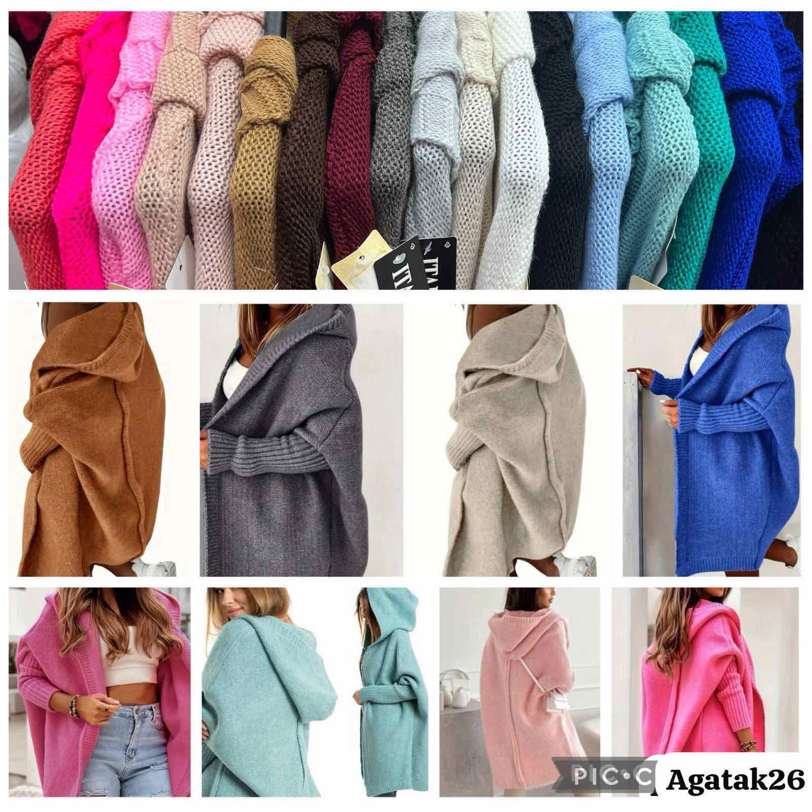 Swetry Damskie  WŁOSKA  , Size uni, paczka 6szt ,mix kolor