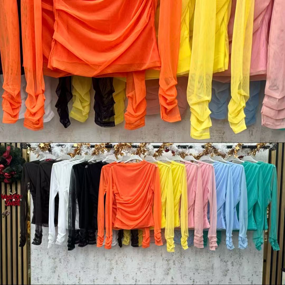 Bluzki Damskie wloskie, Size uni, paczka 6szt ,mix kolor