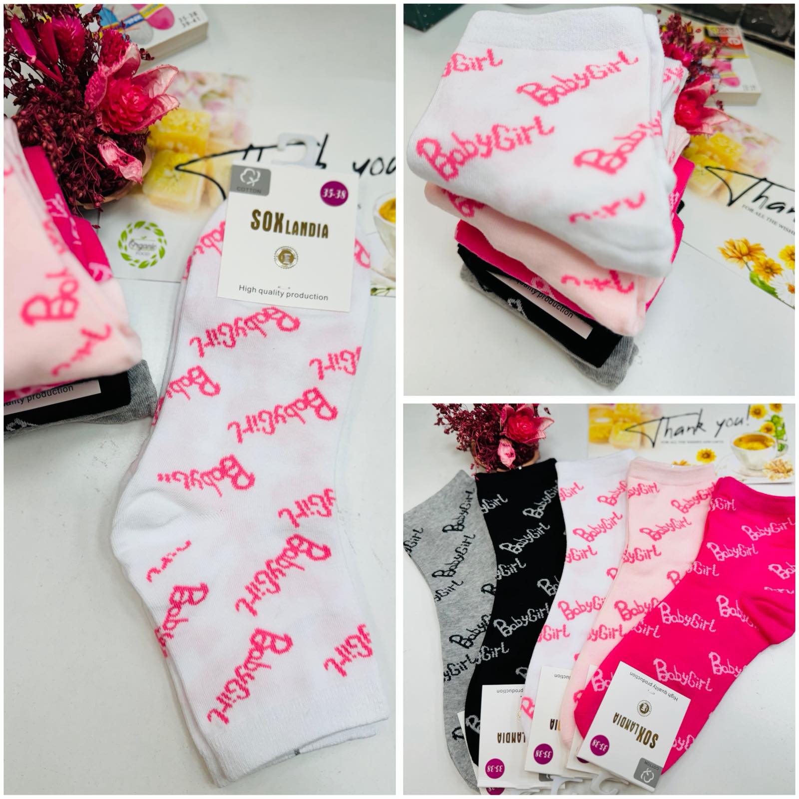 SKARPETY / STOPKI DAMSKIE.SIZE 35-38(50PAR/PACZKA) KOLOR JAK NA ZDZIĘCI