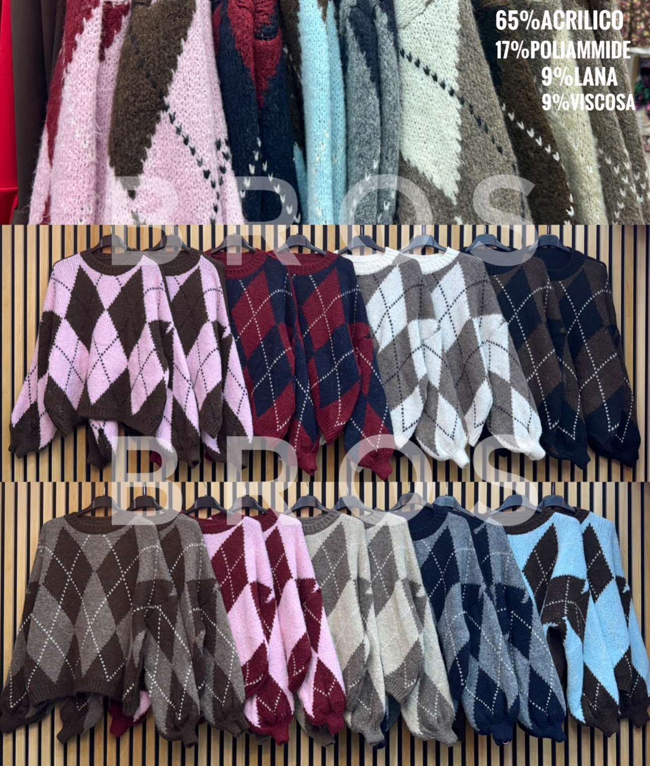 Swetry Damskie wloskie, Size uni, paczka 6szt ,mix kolor