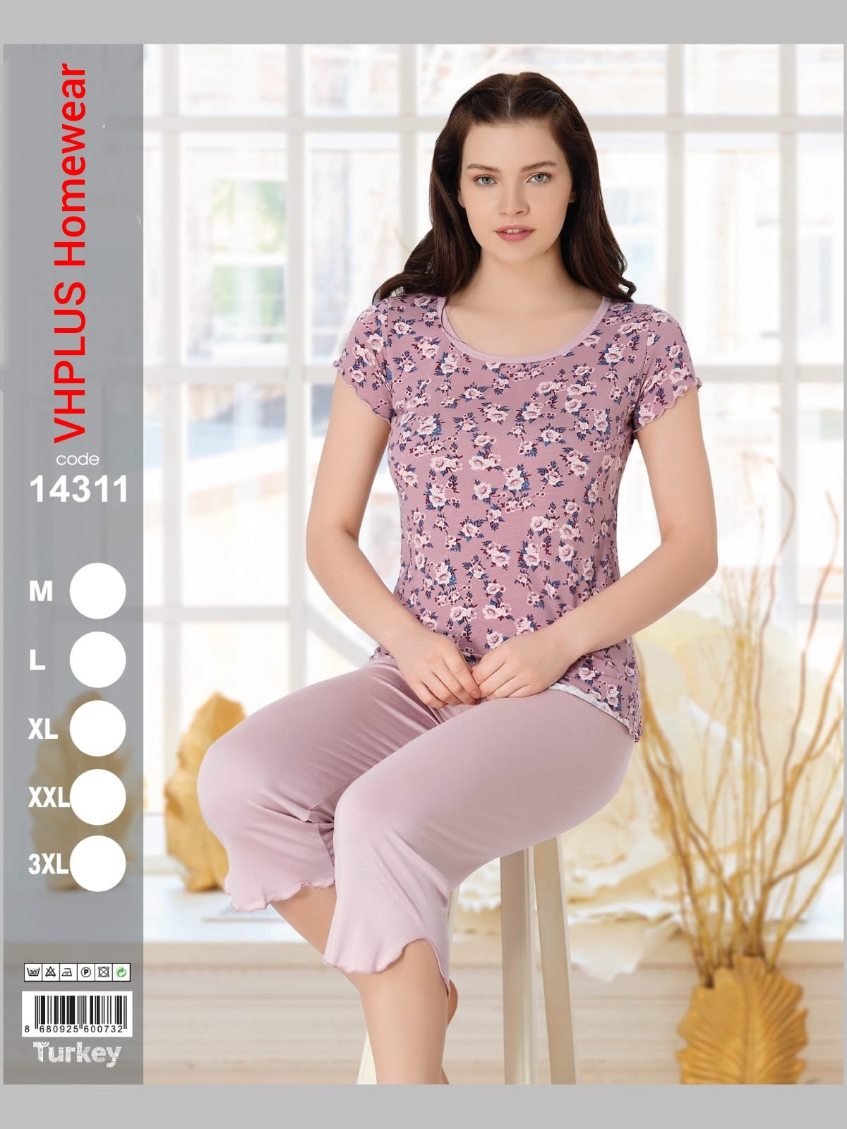 Piżama damskie Tureckie, Size m-3xl, paczka 5szt ,1kolor