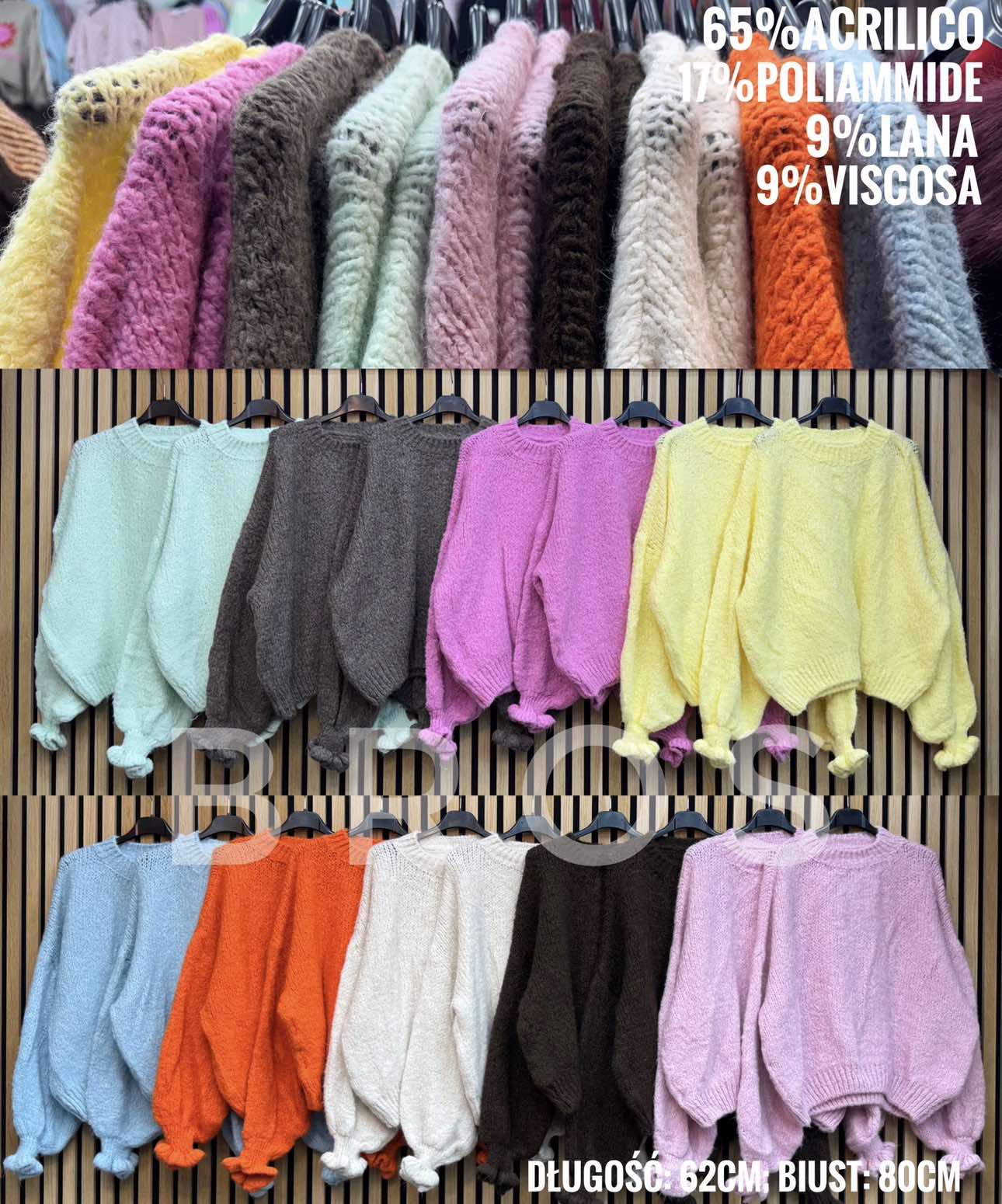 Swetry damskie, Size uni, paczka 6szt ,mix kolor