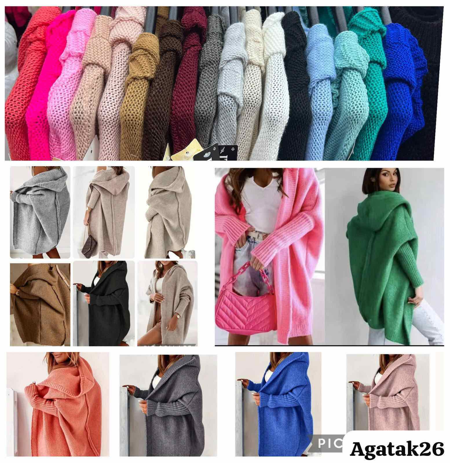 Swetry Damskie  WŁOSKA  , Size uni, paczka 6szt ,mix kolor