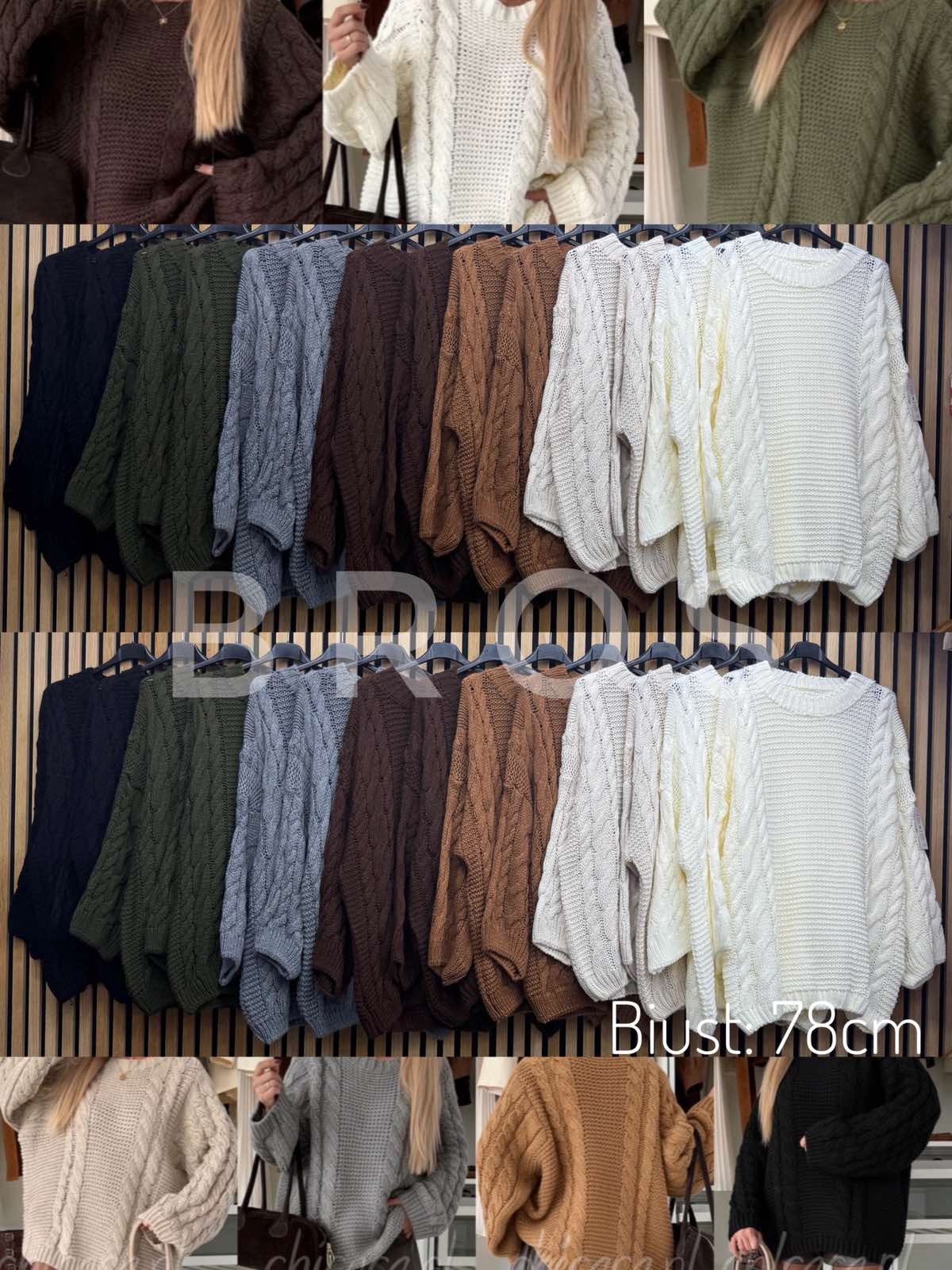 Swetry damskie, Size uni, paczka 6szt ,mix kolor