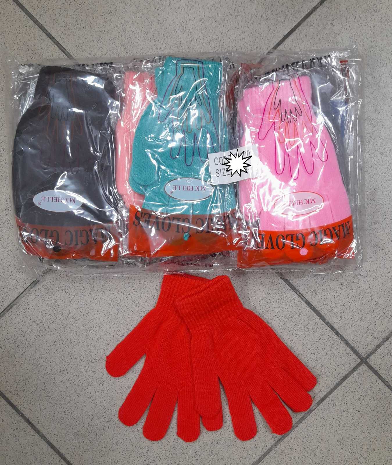 Rękawice dzięciecie, paczka 12szt,mix kolor