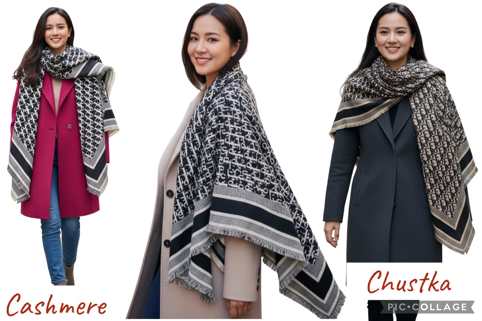 Szaliki damskie, paczka 12szt,mix kolor