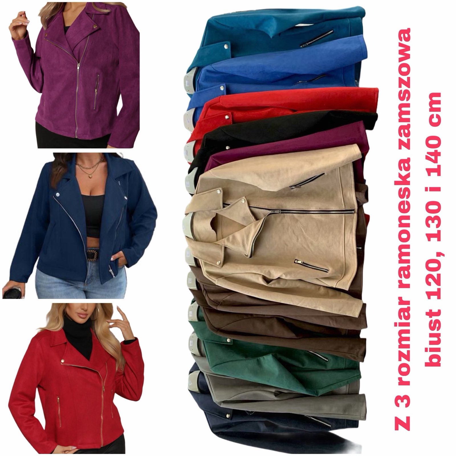 Kurtki Jeansowe Damskie , Size uni, paczka 6szt ,mix kolor