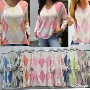 Swetry Damskie  WŁOSKA  , Size uni, paczka  6szt ,mix kolor