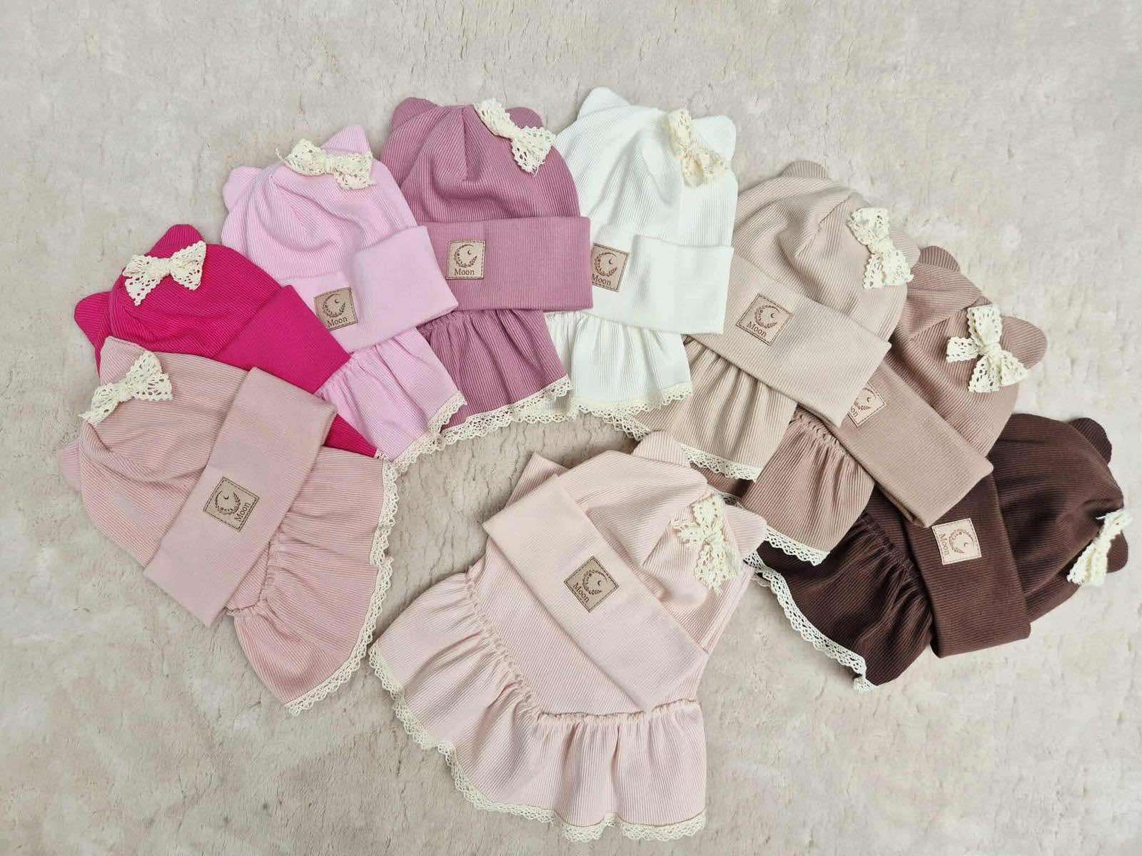 Komplety Czapki DZIECIĘCE,size 46-48, paczka 12szt, mix kolor