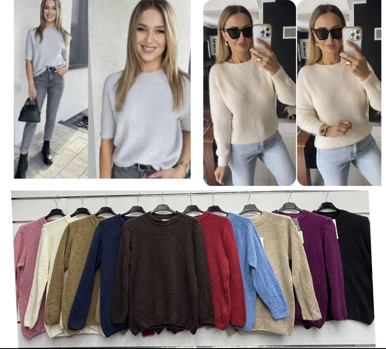 Swetry  Damskie wloska  , Size uni, paczka  6szt ,mix kolor