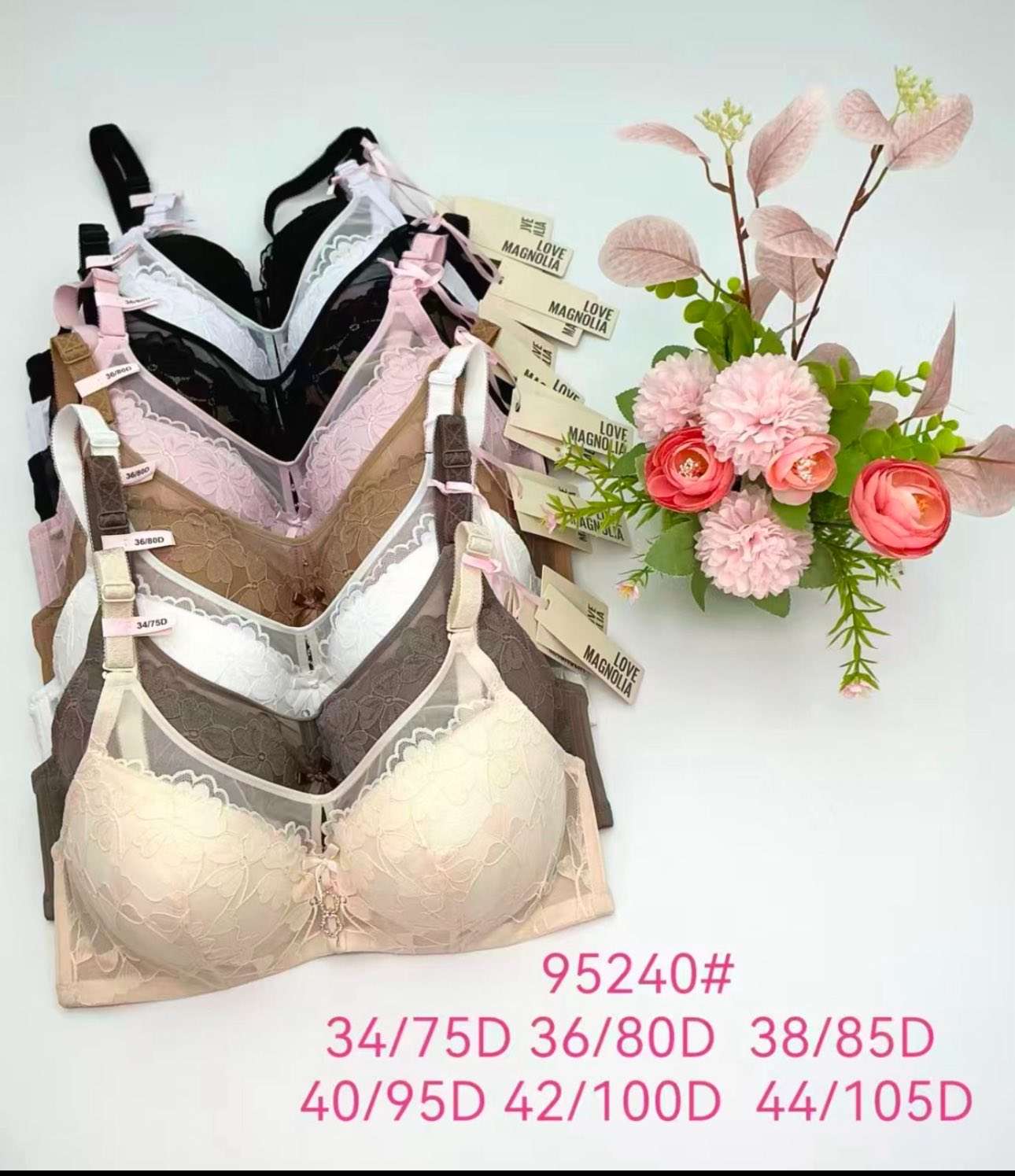 Biustonosz damskie, Miska D 34-44,paczka 12szt ,1kolor