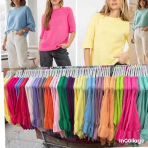 Swetry Damskie  WŁOSKA  , Size uni, paczka  6szt ,mix kolor