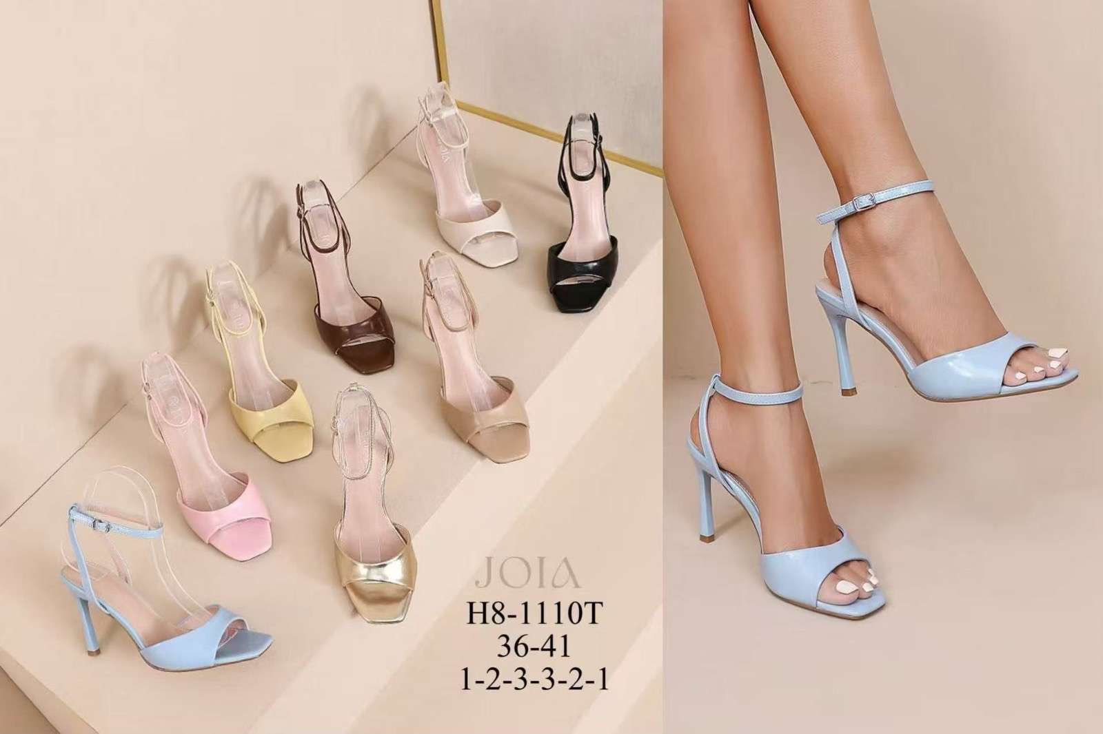 Sandały na Obcasie Damskie (36-41, 12par)