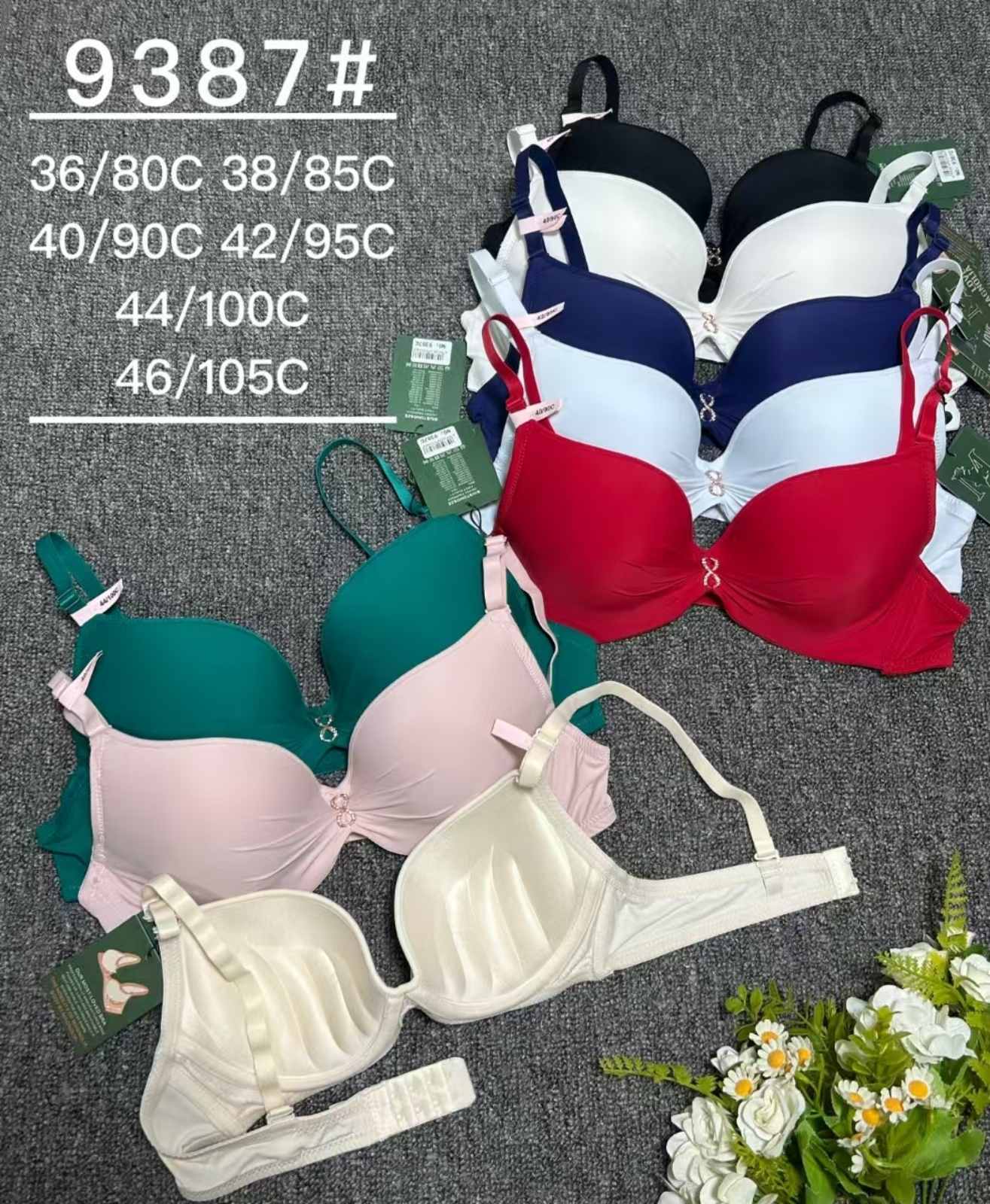 Biustonosz damskie, Miska C 36-46,paczka 12szt ,1kolor