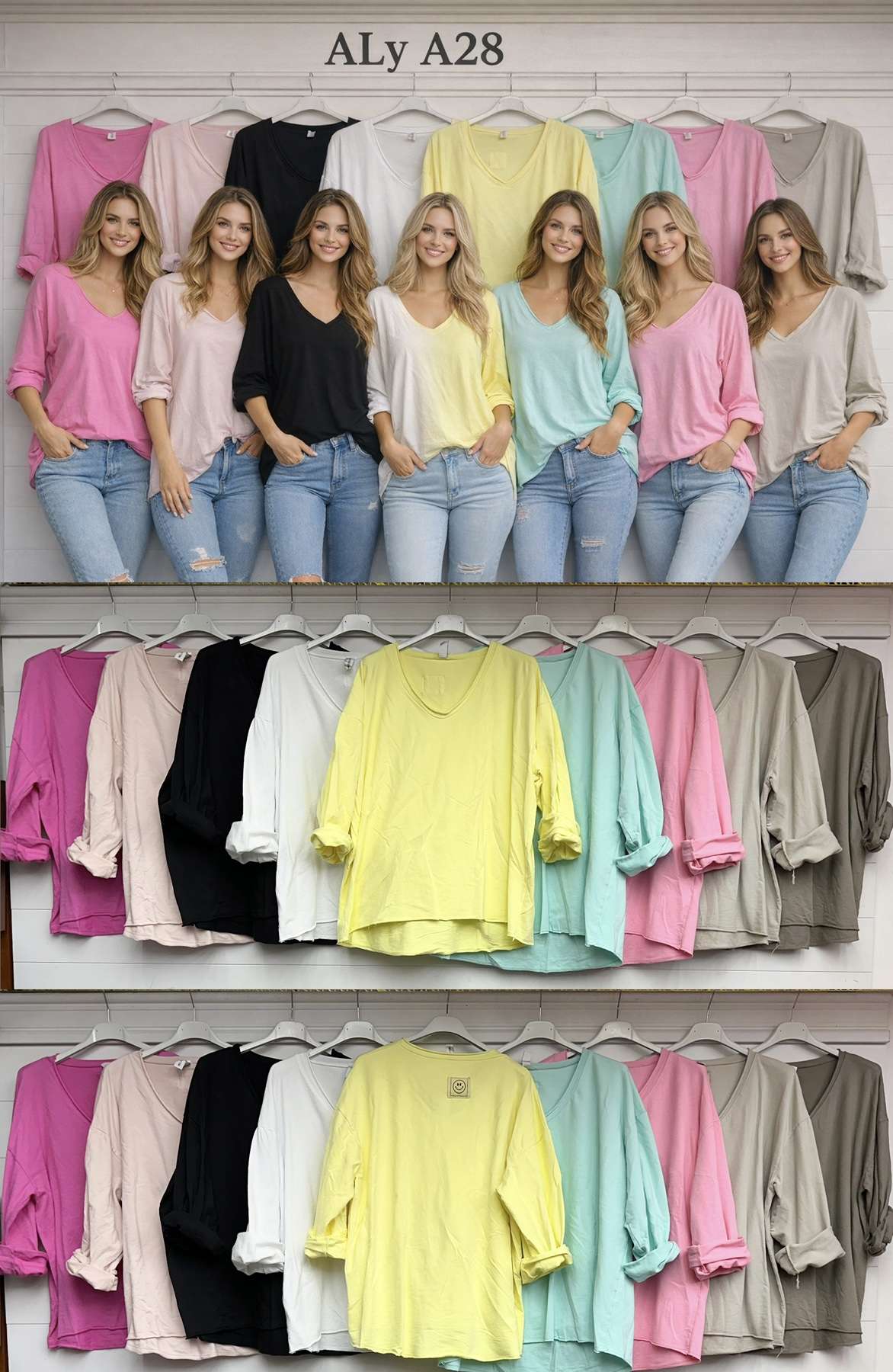 Bluzki Damskie TURECKA , Size uni, paczka  6szt ,mix kolor