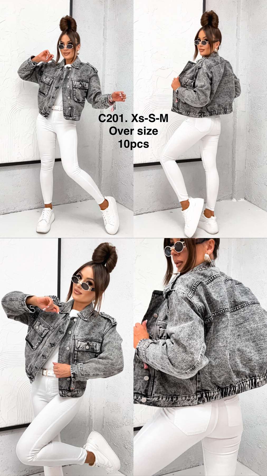 Kurtki Jeansowe damskie , Size xs-m, paczka 10szt ,1 kolor