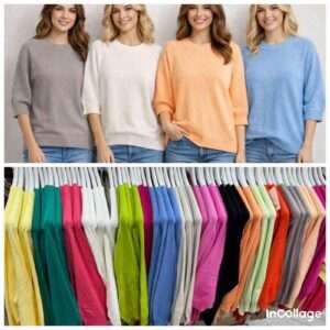 Swetry Damskie  WŁOSKA  , Size uni, paczka  6szt ,mix kolor