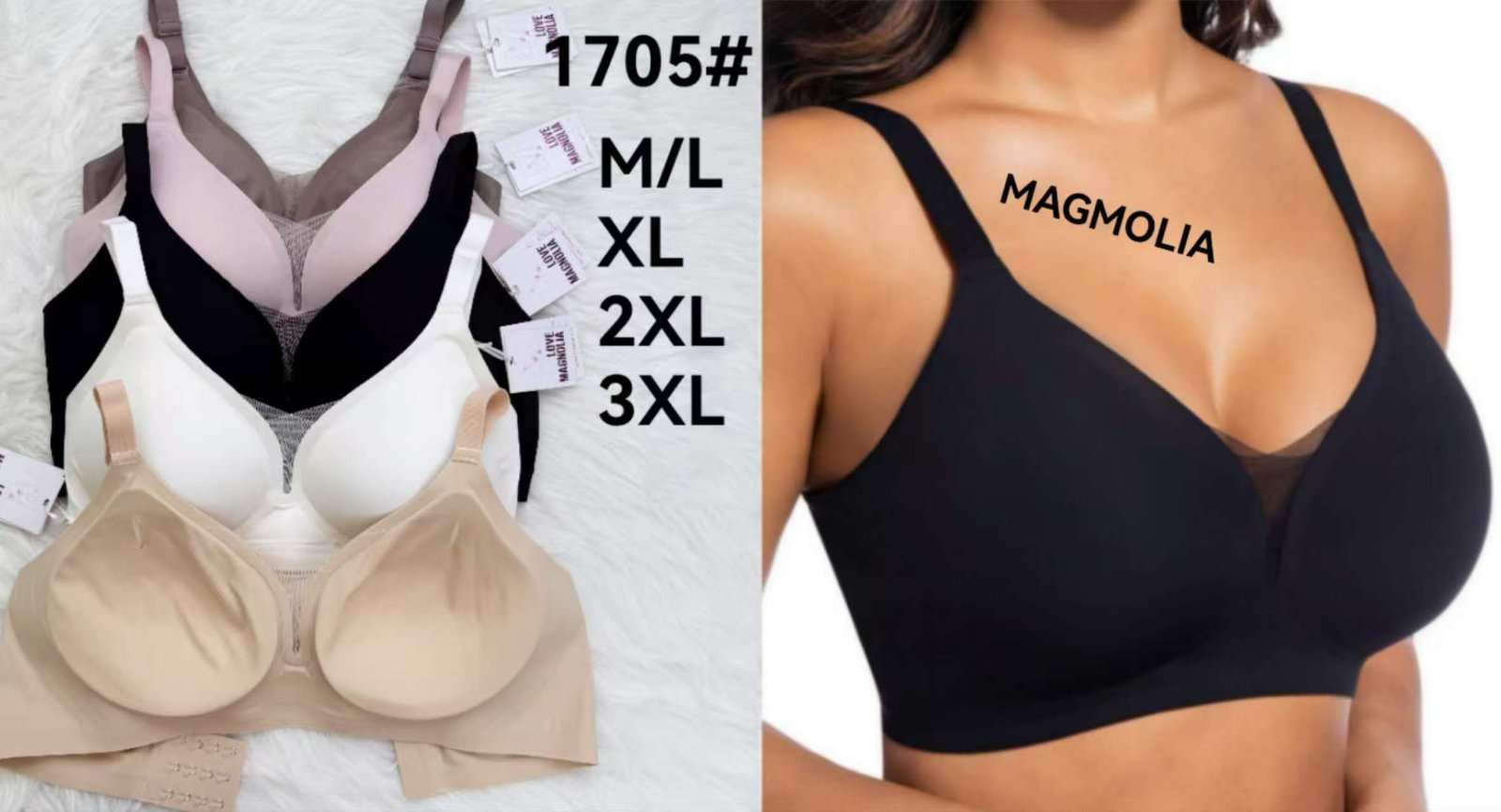 Biustonosz damskie,size M/L-3XL, paczka 24szt ,mix kolor