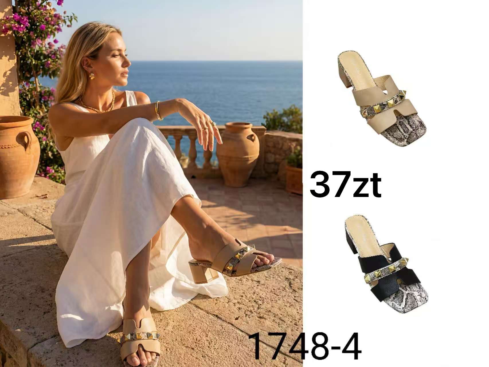 Klapki na Koturnie Damskie (36-41, 12par)