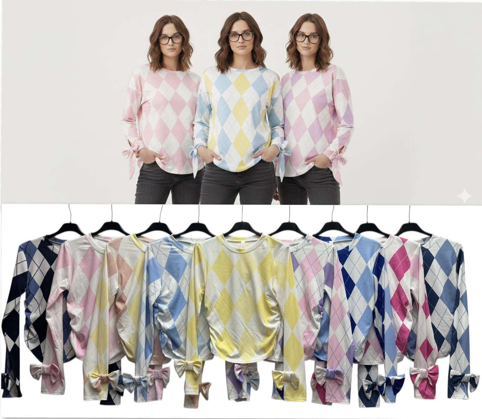 Bluzki Damskie  WŁOSKA  , Size uni, paczka  6szt ,mix kolor