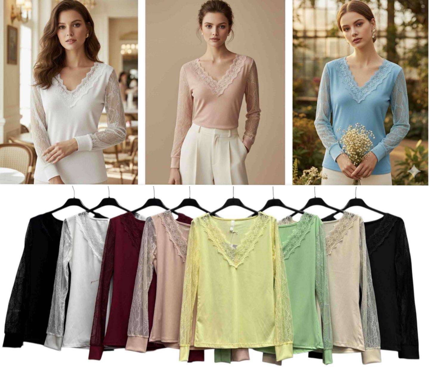 Bluzki Damskie  WŁOSKA  , Size uni, paczka  6szt ,mix kolor