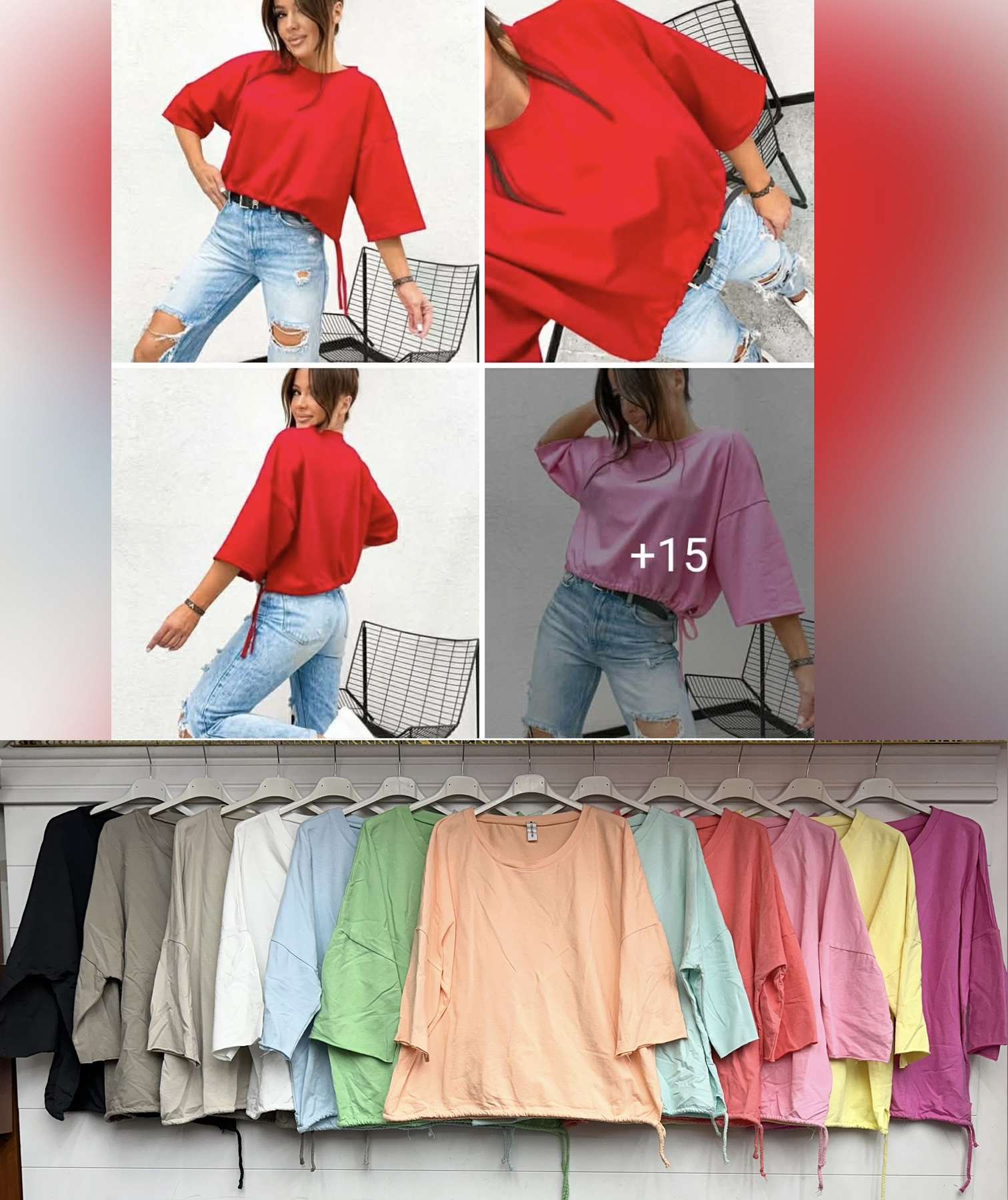 Bluzki Damskie TURECKA , Size uni, paczka  6szt ,mix kolor