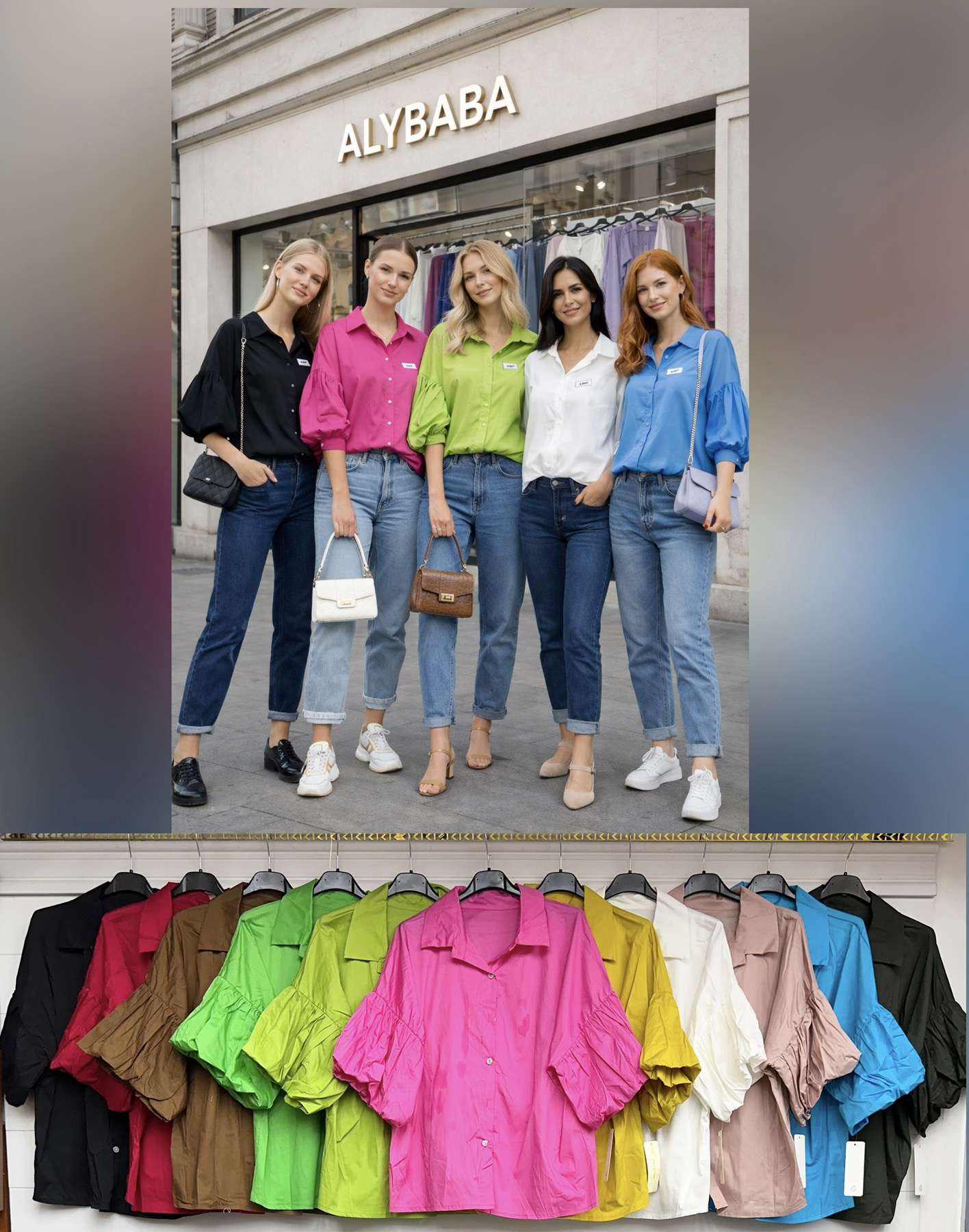 Bluzki Damskie TURECKA , Size uni, paczka  6szt ,mix kolor