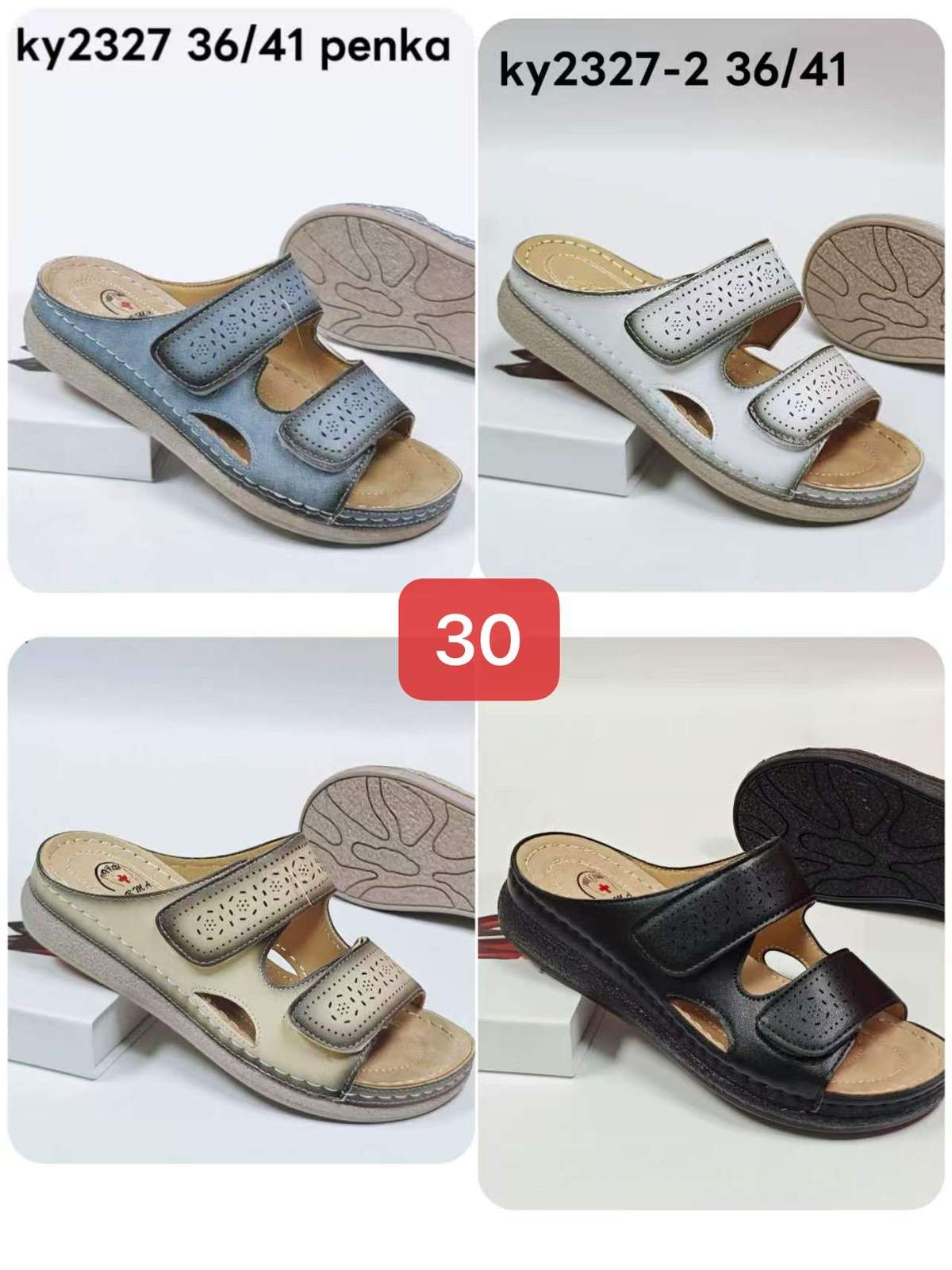 Klapki Damskie (36-41, 12par)