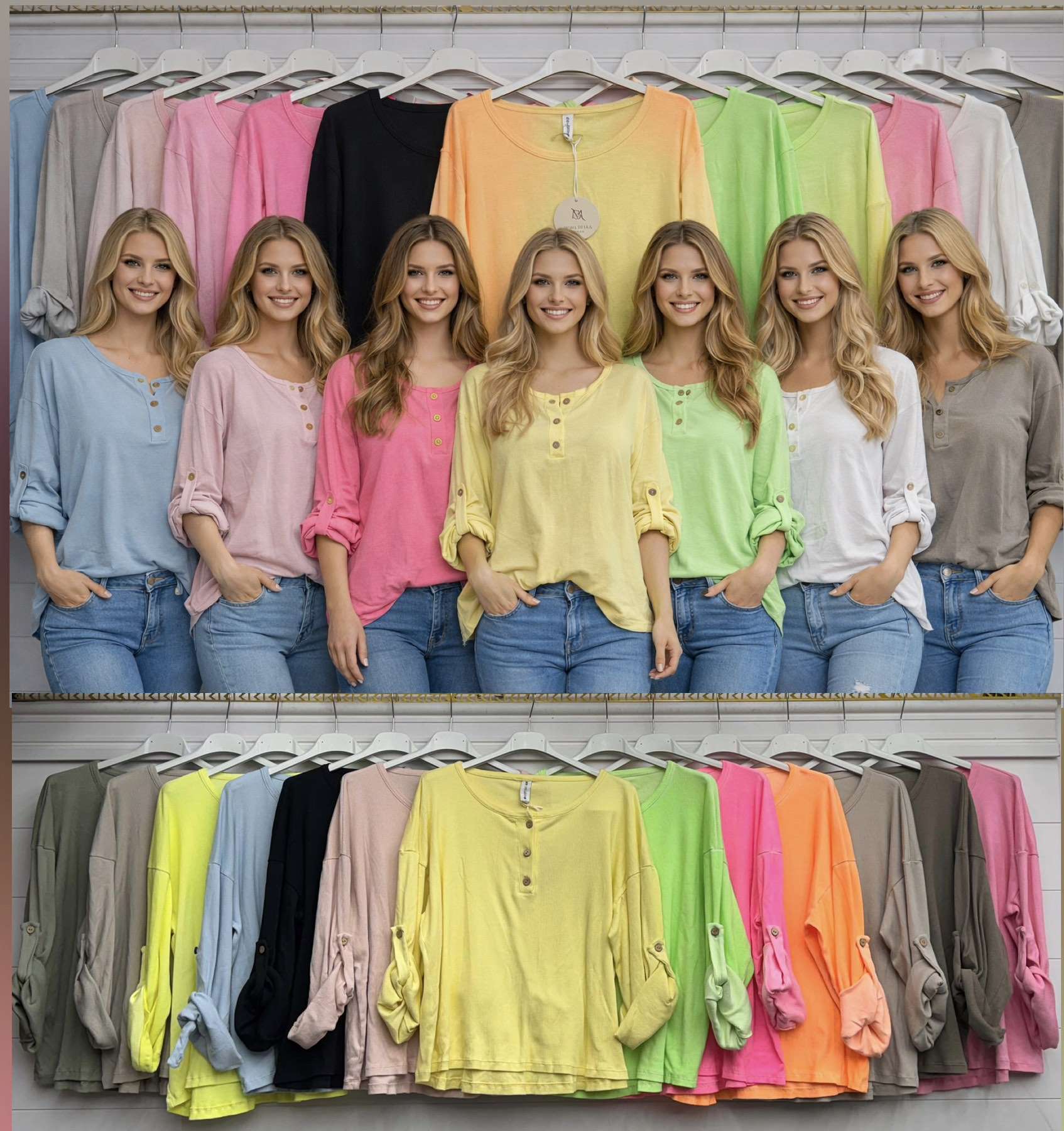 Bluzki Damskie TURECKA , Size uni, paczka  6szt ,mix kolor